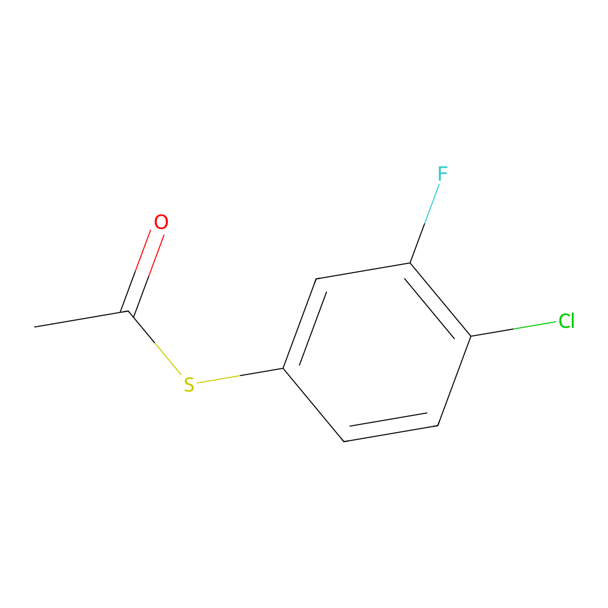 S-(4-Chloro-3-fluorophenyl) ethanethioate molecular structure, CAS 1379331-12-0