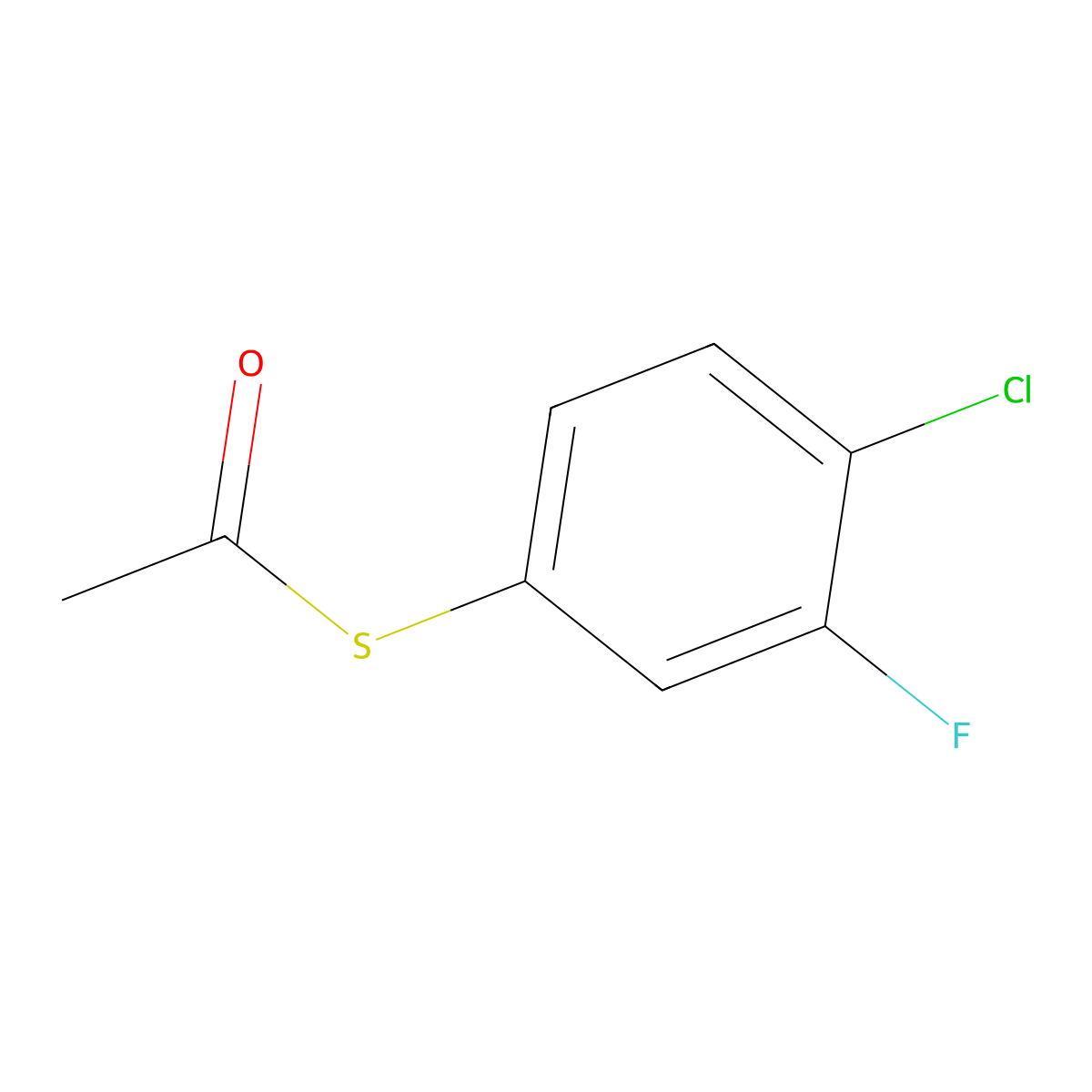 S-(4-Chloro-3-fluorophenyl) ethanethioate molecular structure, CAS 1379331-12-0