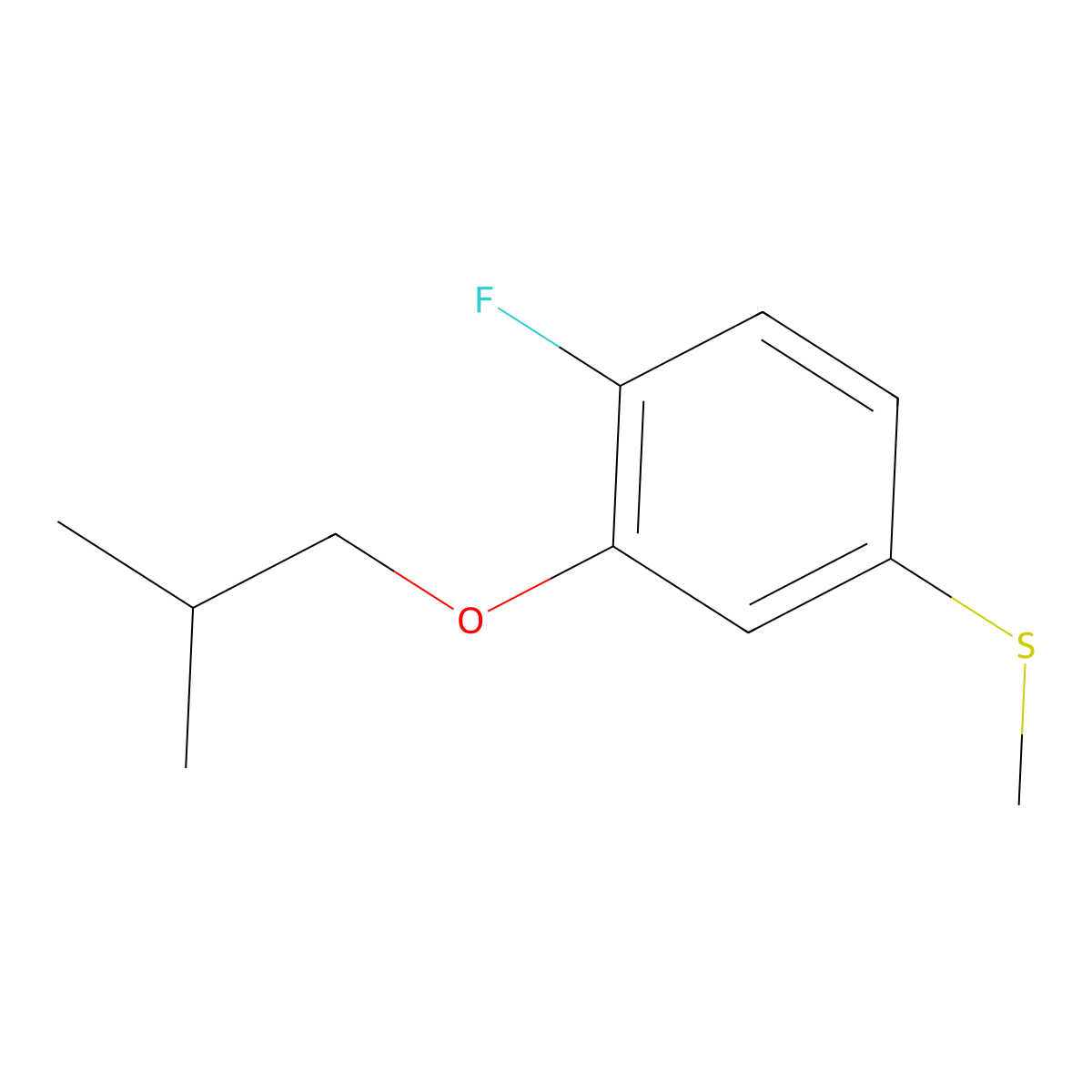 (4-Fluoro-3-isobutoxyphenyl)(methyl)sulfane molecular structure, CAS 1379331-69-7