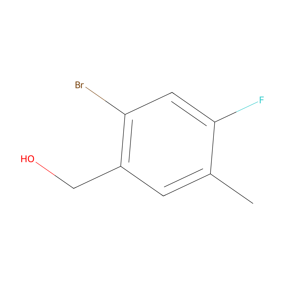 (2-Bromo-4-fluoro-5-methylphenyl)methanol molecular structure, CAS 1379331-92-6