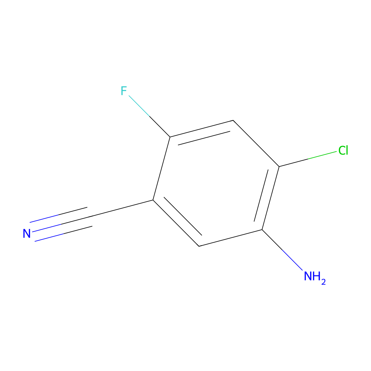 5-Amino-4-chloro-2-fluorobenzonitrile molecular structure, CAS 1379332-58-7