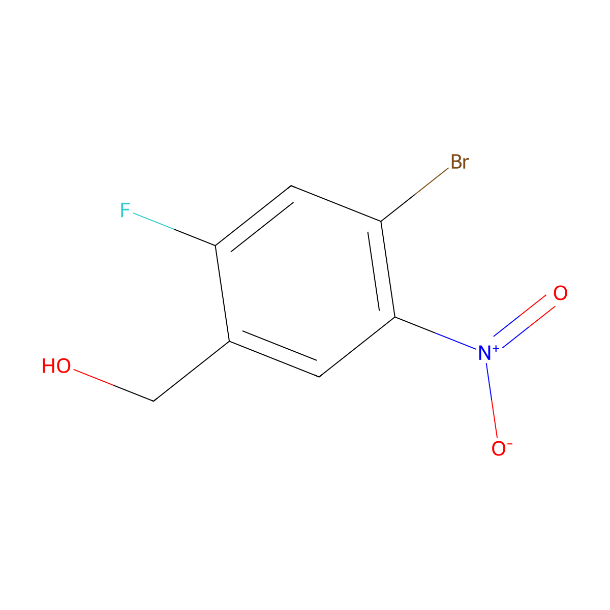 4-Bromo-2-fluoro-5-nitrobenzyl alcohol molecular structure, CAS 1379332-76-9