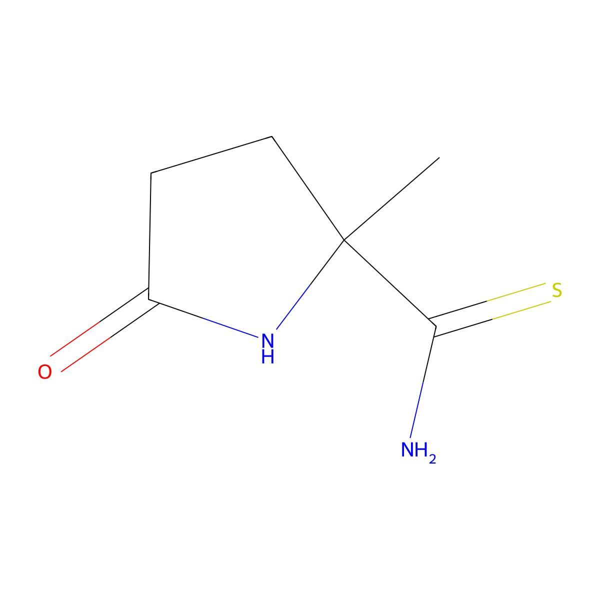 2-Methyl-5-oxopyrrolidine-2-carbothioamide molecular structure, CAS 1379333-35-3