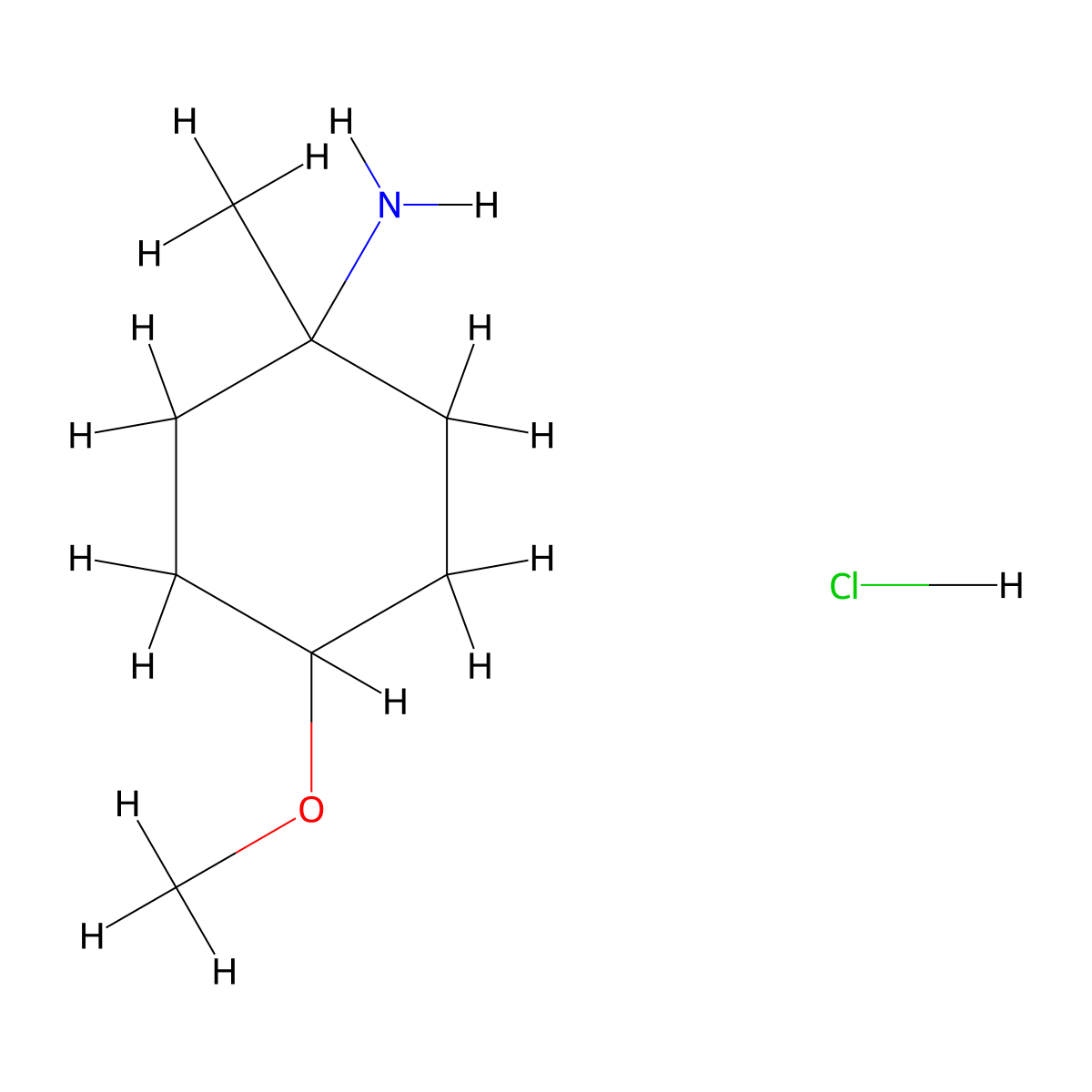 4-Methoxy-1-methyl-cyclohexylamine hydrochloride molecular structure, CAS 1379333-41-1
