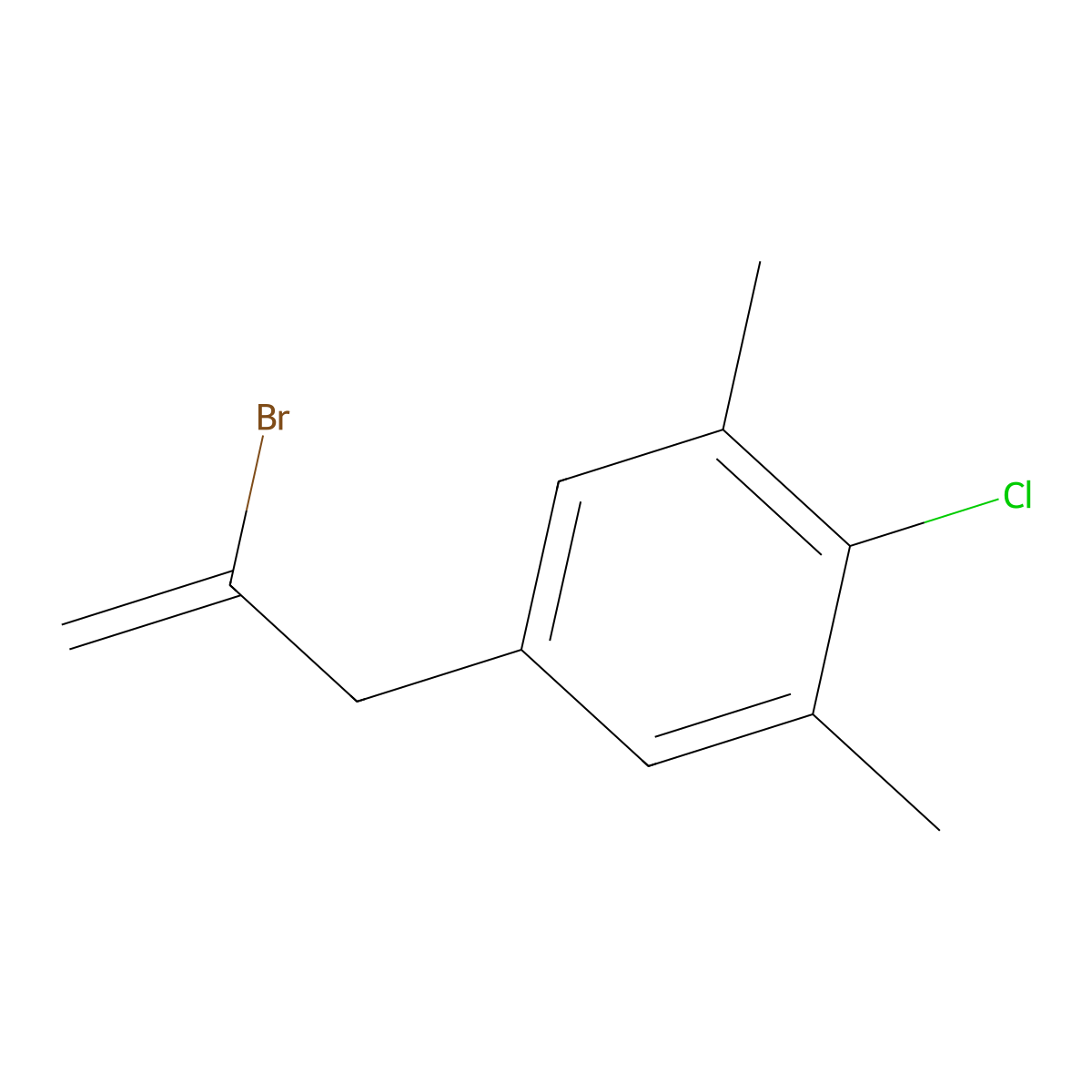 2-Bromo-3-(4-chloro-3,5-dimethylphenyl)-1-propene molecular structure, CAS 1379333-48-8