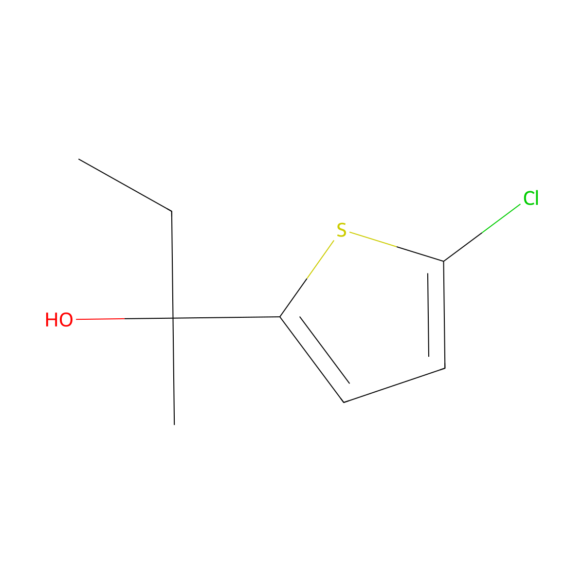 2-(5-Chlorothiophen-2-yl)butan-2-ol molecular structure, CAS 1379334-15-2
