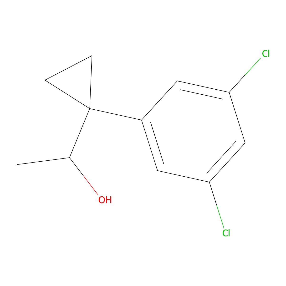 1-[1-(3,5-Dichlorophenyl)cyclopropyl]ethan-1-ol molecular structure, CAS 1379334-29-8