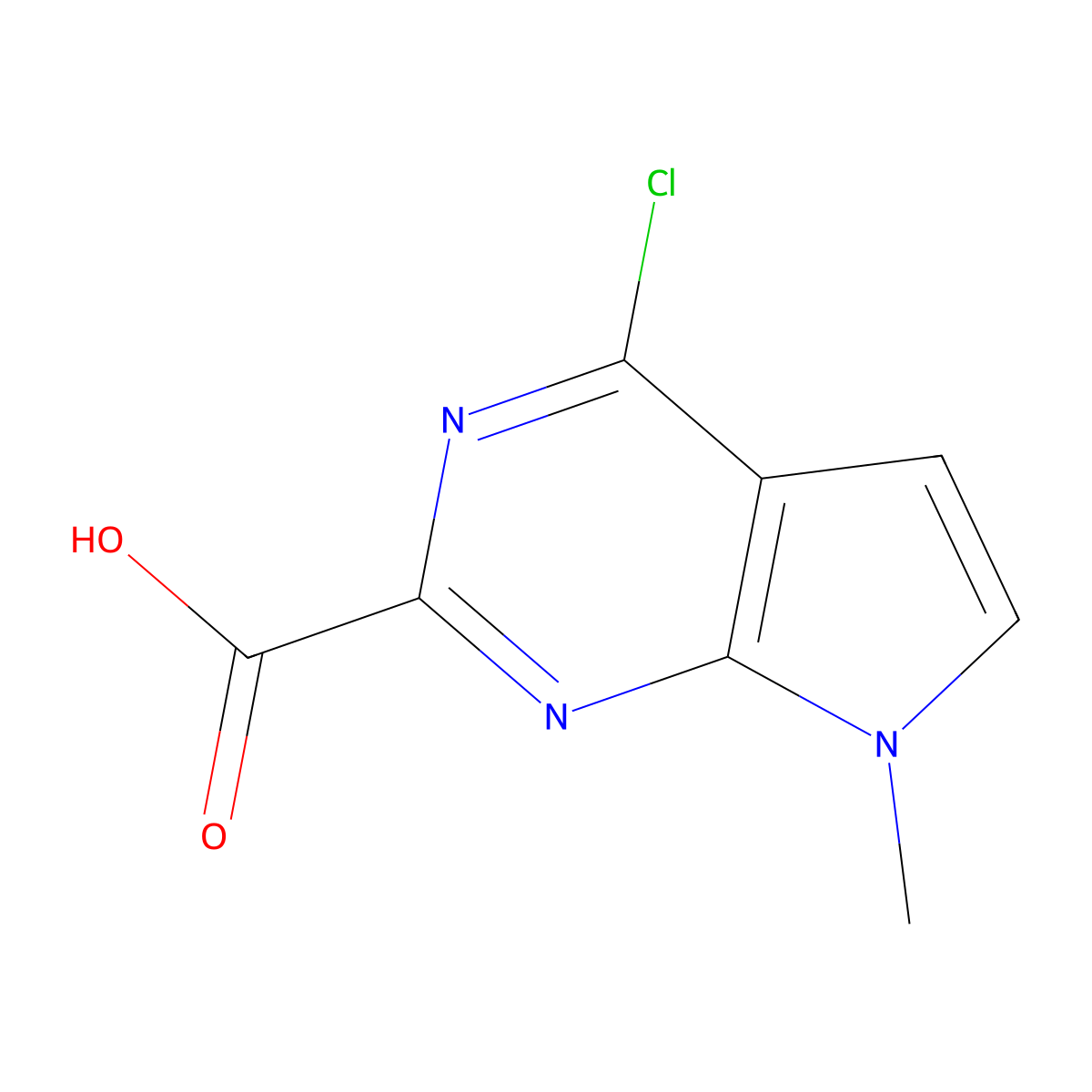 4-Chloro-7-methyl-7H-pyrrolo[2,3-d]pyrimidine-2-carboxylic acid molecular structure, CAS 1379335-07-5