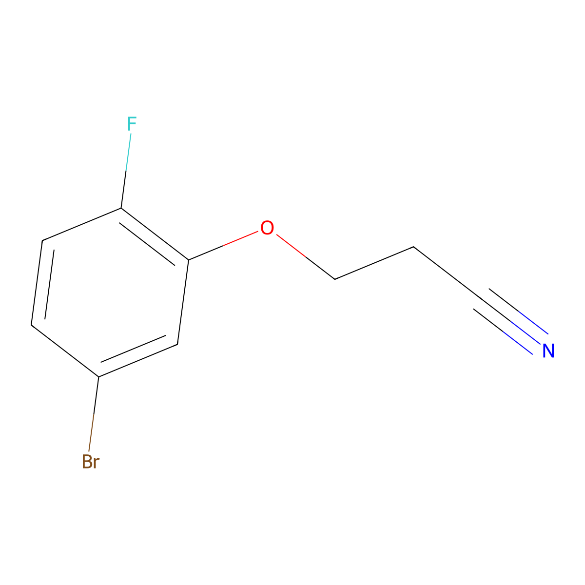 3-(3-Bromo-6-fluoro-phenoxy)propanenitrile molecular structure, CAS 1379335-15-5
