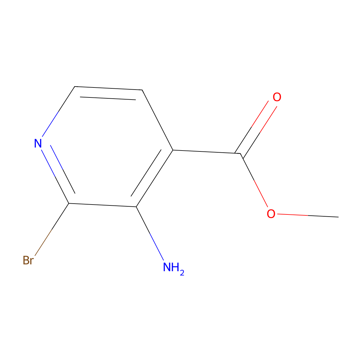 Methyl 3-amino-2-bromopyridine-4-carboxylate molecular structure, CAS 1379335-16-6
