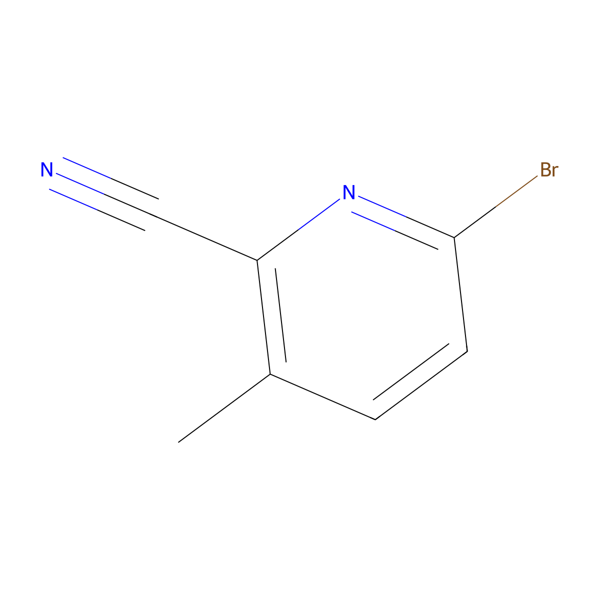 6-Bromo-3-methylpyridine-2-carbonitrile molecular structure, CAS 1379335-87-1