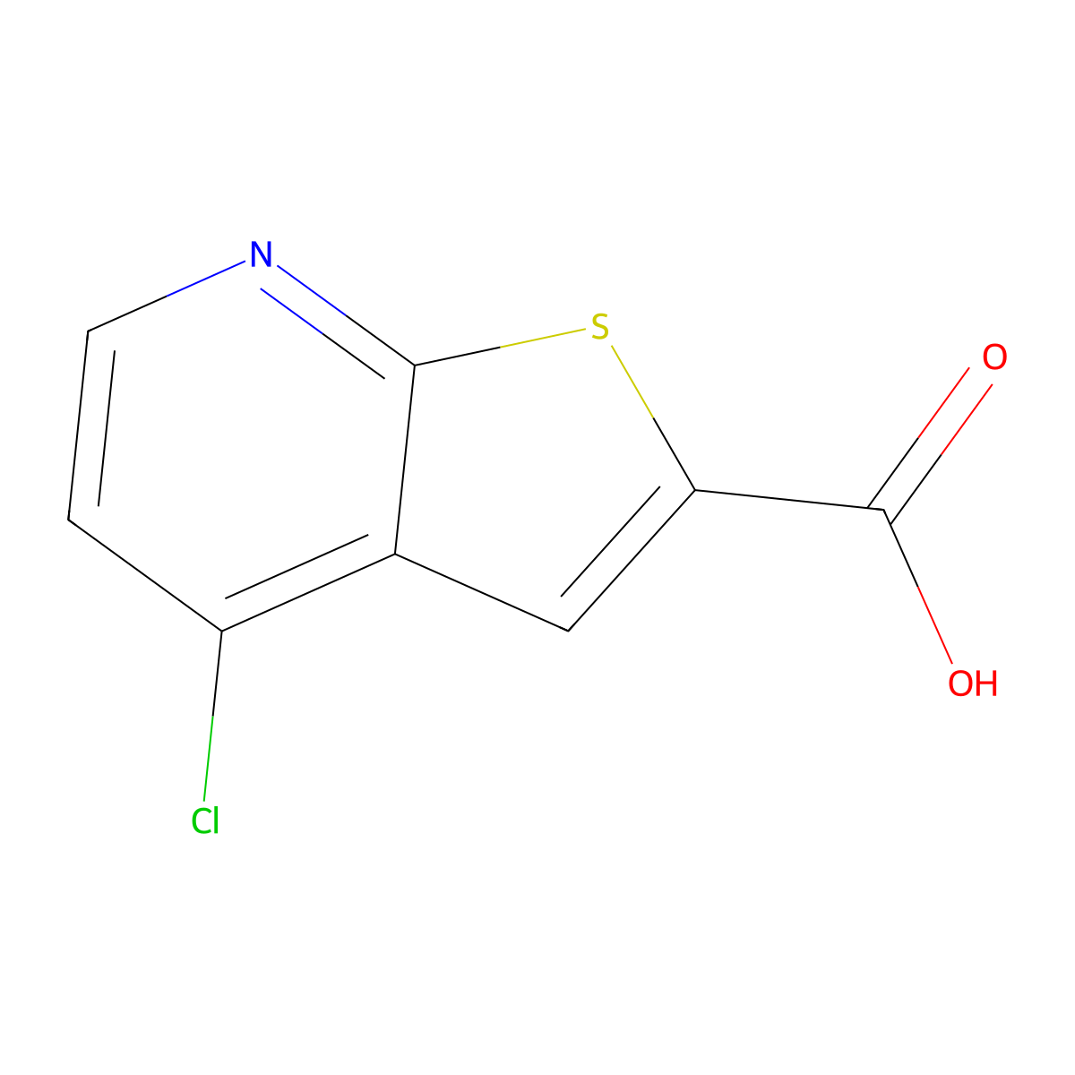 4-Chlorothieno(2,3-b)pyridine-2-carboxylic acid molecular structure, CAS 1379335-94-0