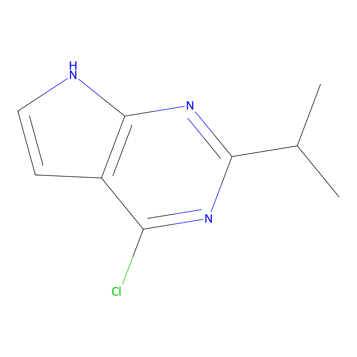 4-chloro-2-isopropyl-7H-pyrrolo[2,3-d]pyrimidine molecular structure, CAS 1379336-52-3