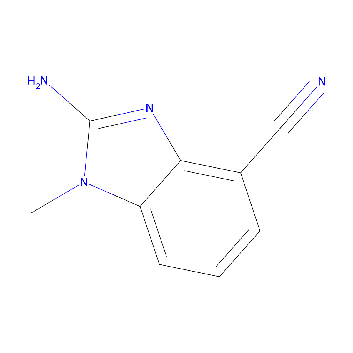2-amino-1-methyl-1H-1,3-benzodiazole-4-carbonitrile molecular structure, CAS 1379336-58-9