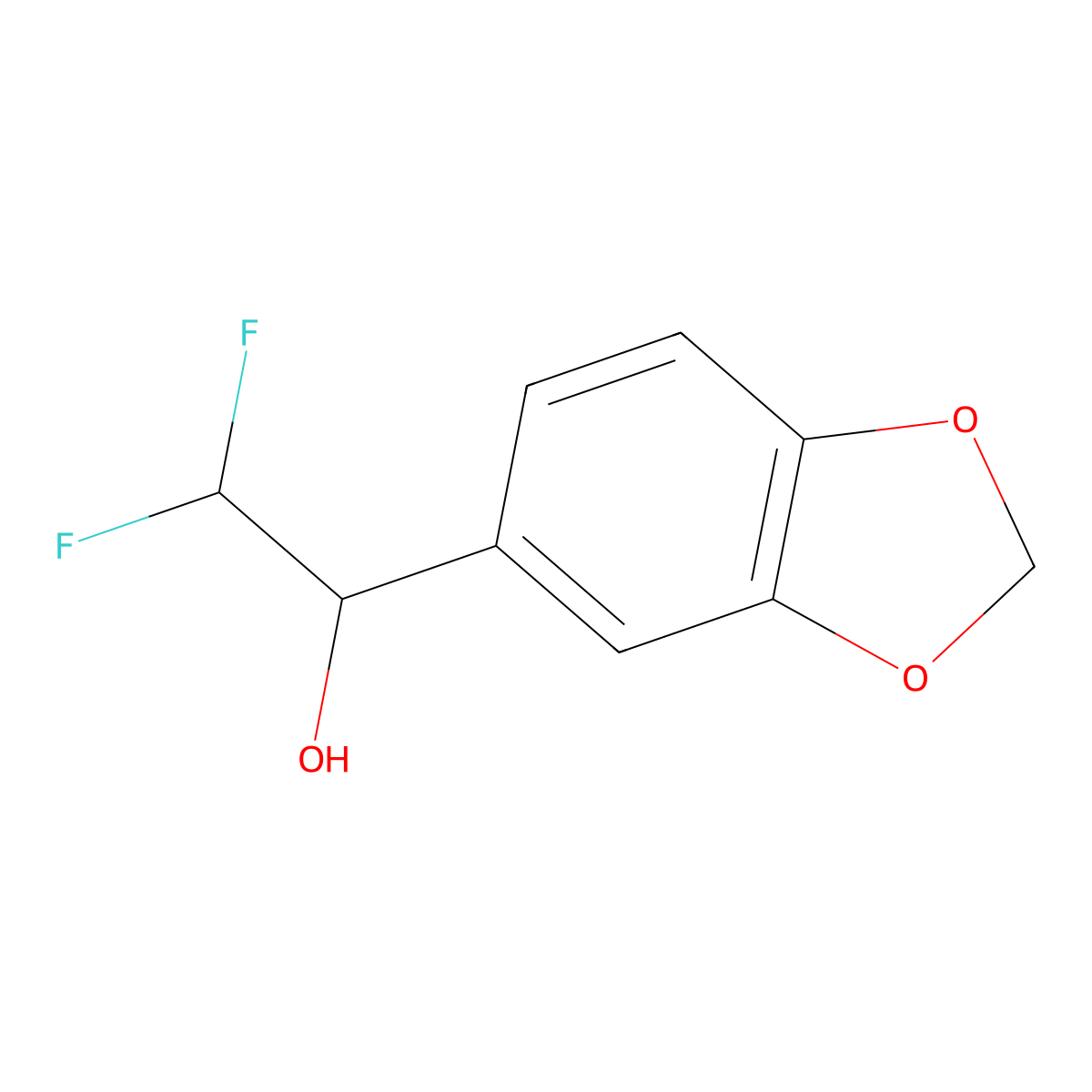 1-(1,3-Dioxaindan-5-yl)-2,2-difluoroethan-1-ol molecular structure, CAS 1379336-81-8