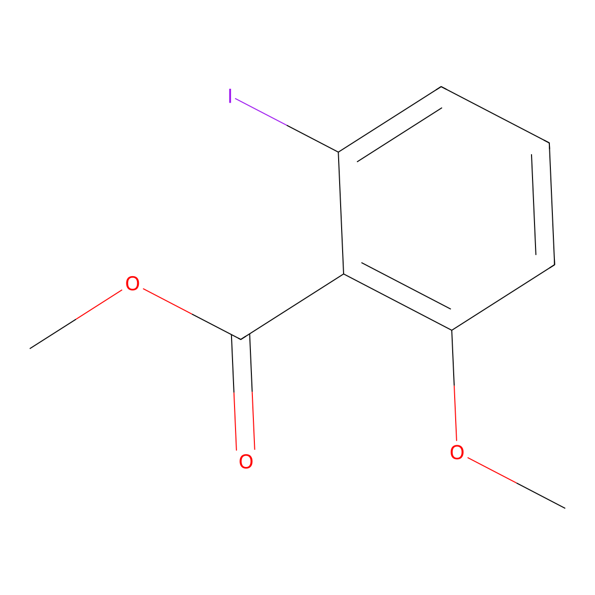 Methyl 2-iodo-6-methoxybenzoate molecular structure, CAS 1379337-67-3