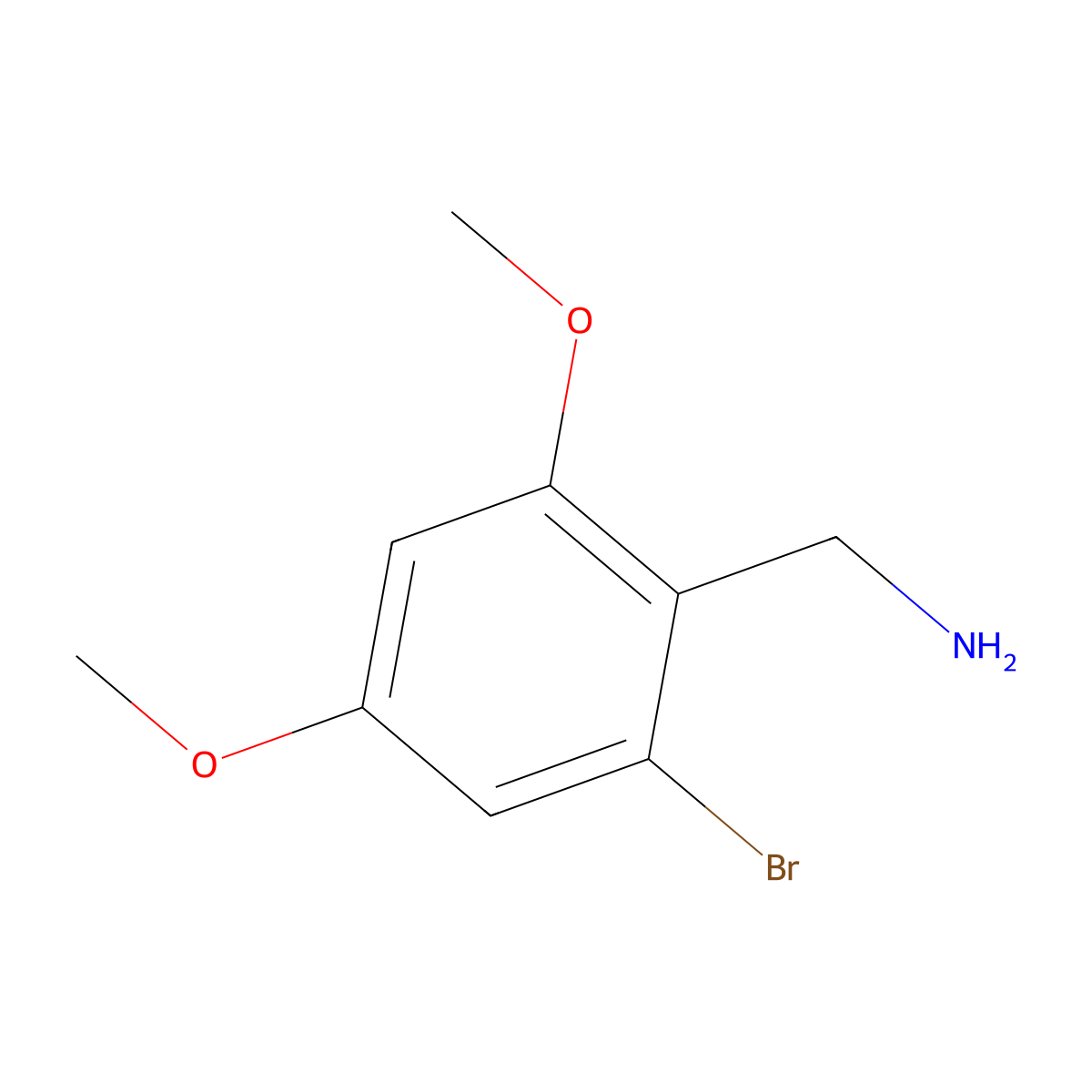 (2-Bromo-4,6-dimethoxyphenyl)methanamine molecular structure, CAS 1379338-03-0