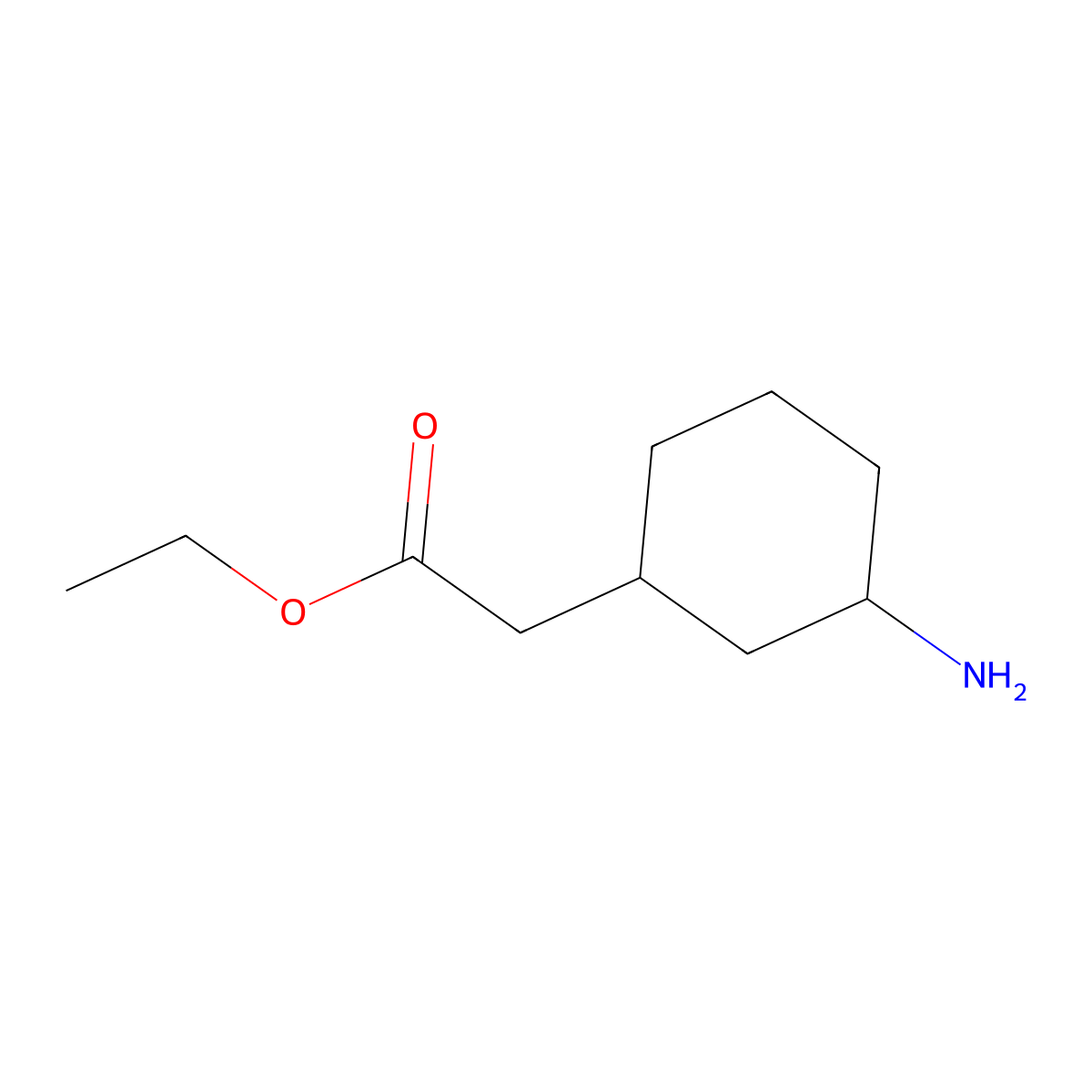 Ethyl 2-(3-aminocyclohexyl)acetate molecular structure, CAS 1379338-14-3