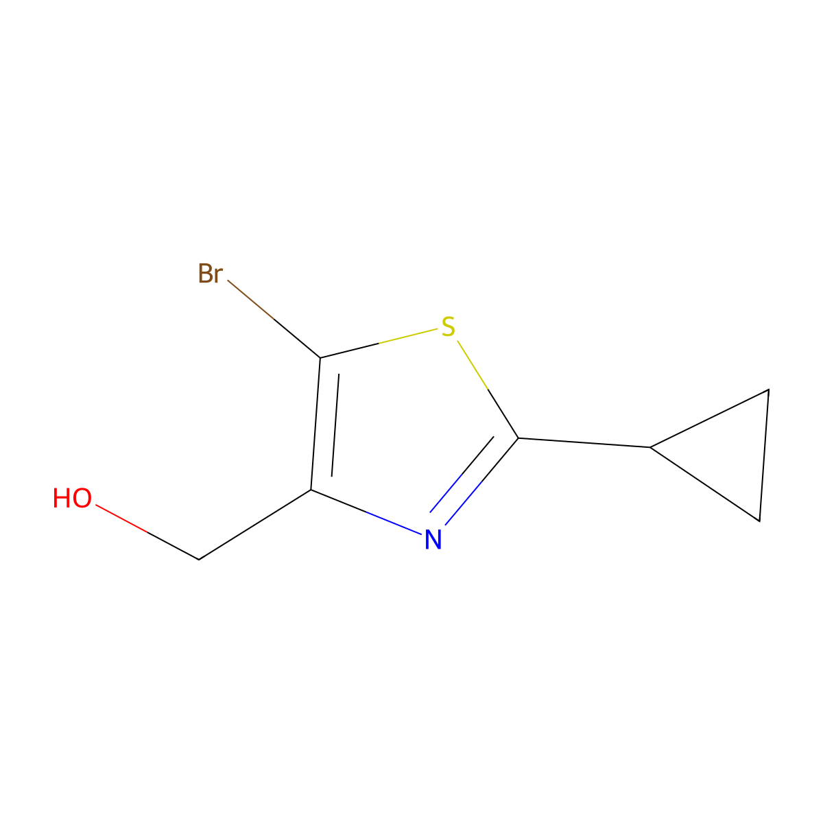 (5-Bromo-2-cyclopropyl-1,3-thiazol-4-yl)methanol molecular structure, CAS 1379338-30-3