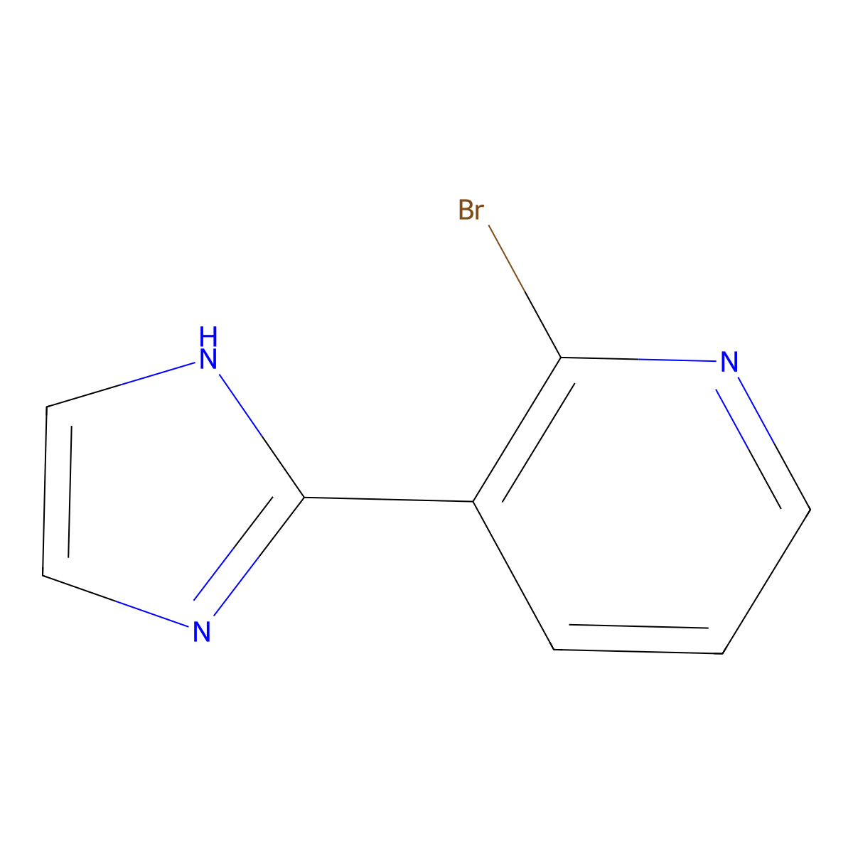 2-Bromo-3-(1h-imidazol-2-yl)pyridine molecular structure, CAS 1379338-63-2
