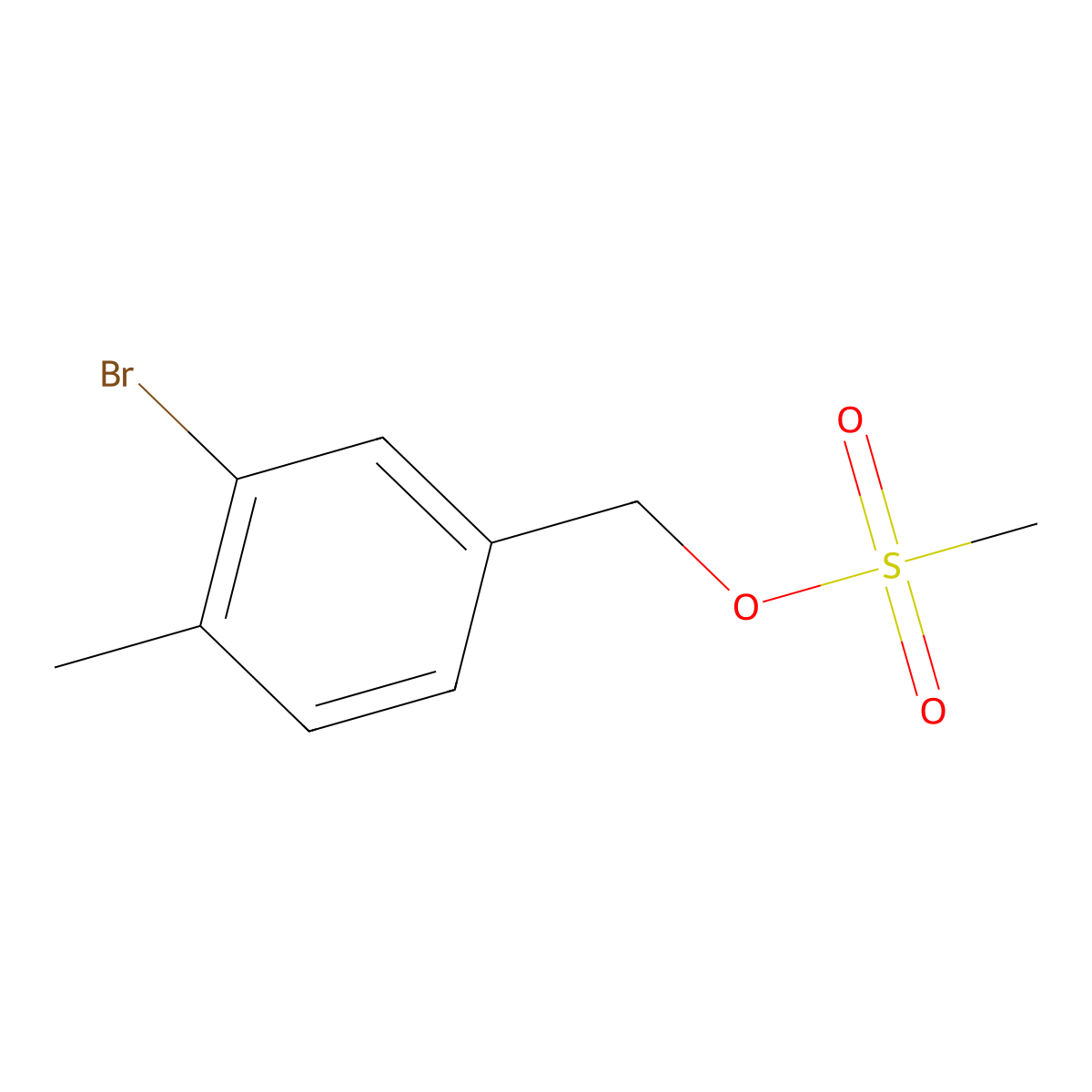 Benzenemethanol, 3-bromo-4-methyl-, 1-methanesulfonate molecular structure, CAS 1379338-89-2