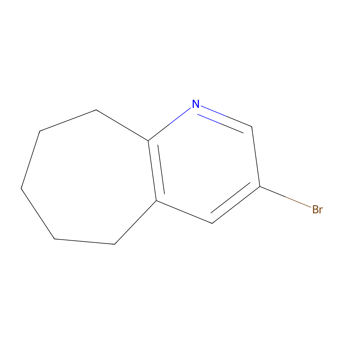 3-bromo-6,7,8,9-tetrahydro-5H-cyclohepta[b]pyridine molecular structure, CAS 1379339-28-2
