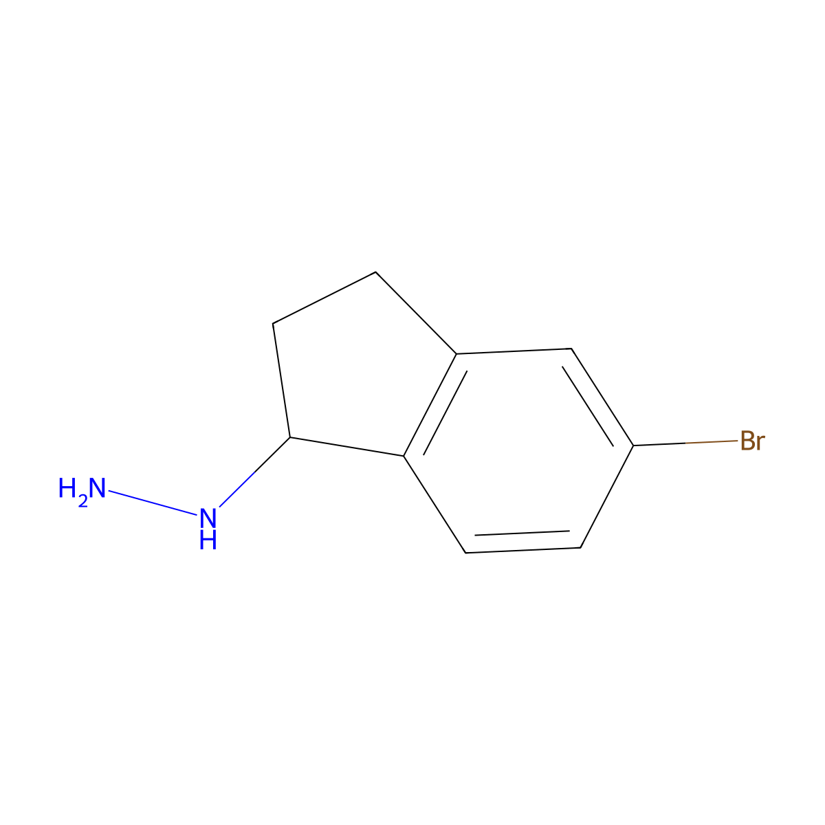 (5-bromo-2,3-dihydro-1H-inden-1-yl)hydrazine molecular structure, CAS 1379339-65-7