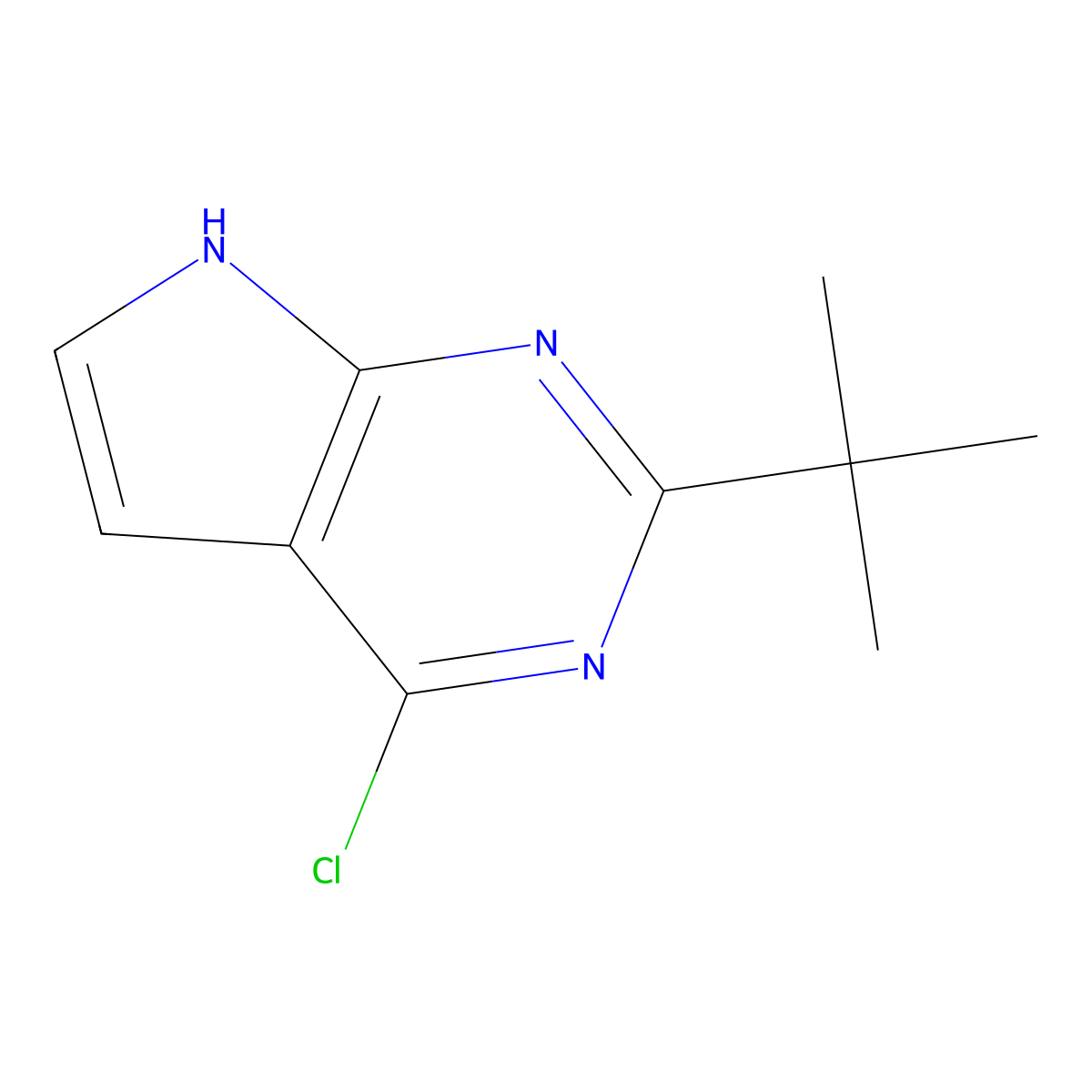 2-(tert-Butyl)-4-chloro-7H-pyrrolo[2,3-d]pyrimidine molecular structure, CAS 1379340-25-6