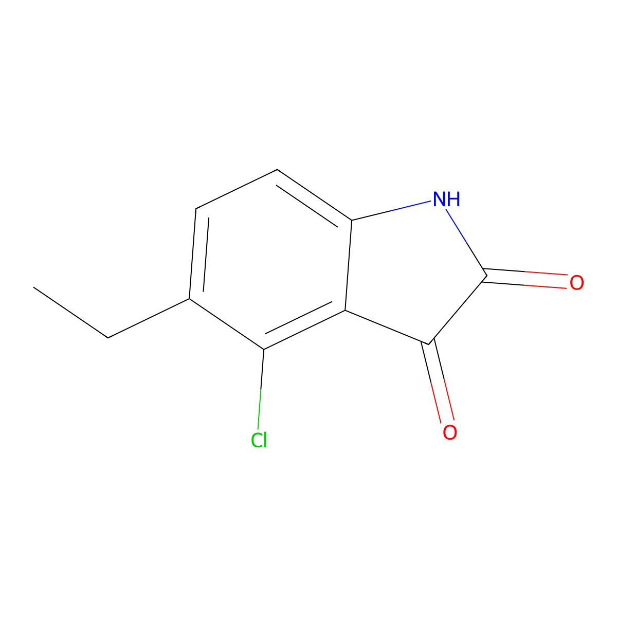 1H-Indole-2,3-dione, 4-chloro-5-ethyl- molecular structure, CAS 1379340-45-0