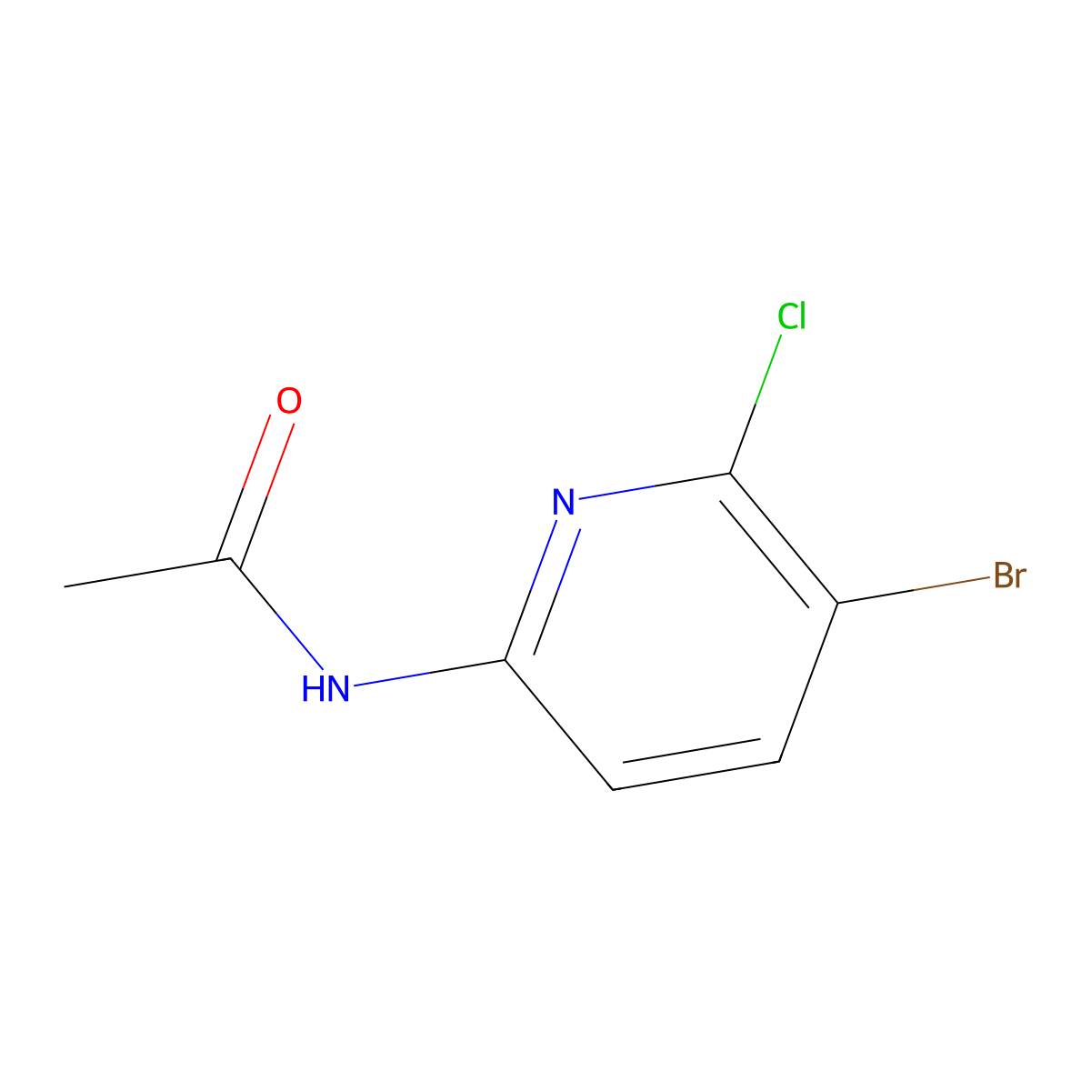 N-(5-bromo-6-chloropyridin-2-yl)acetamide molecular structure, CAS 1379341-70-4