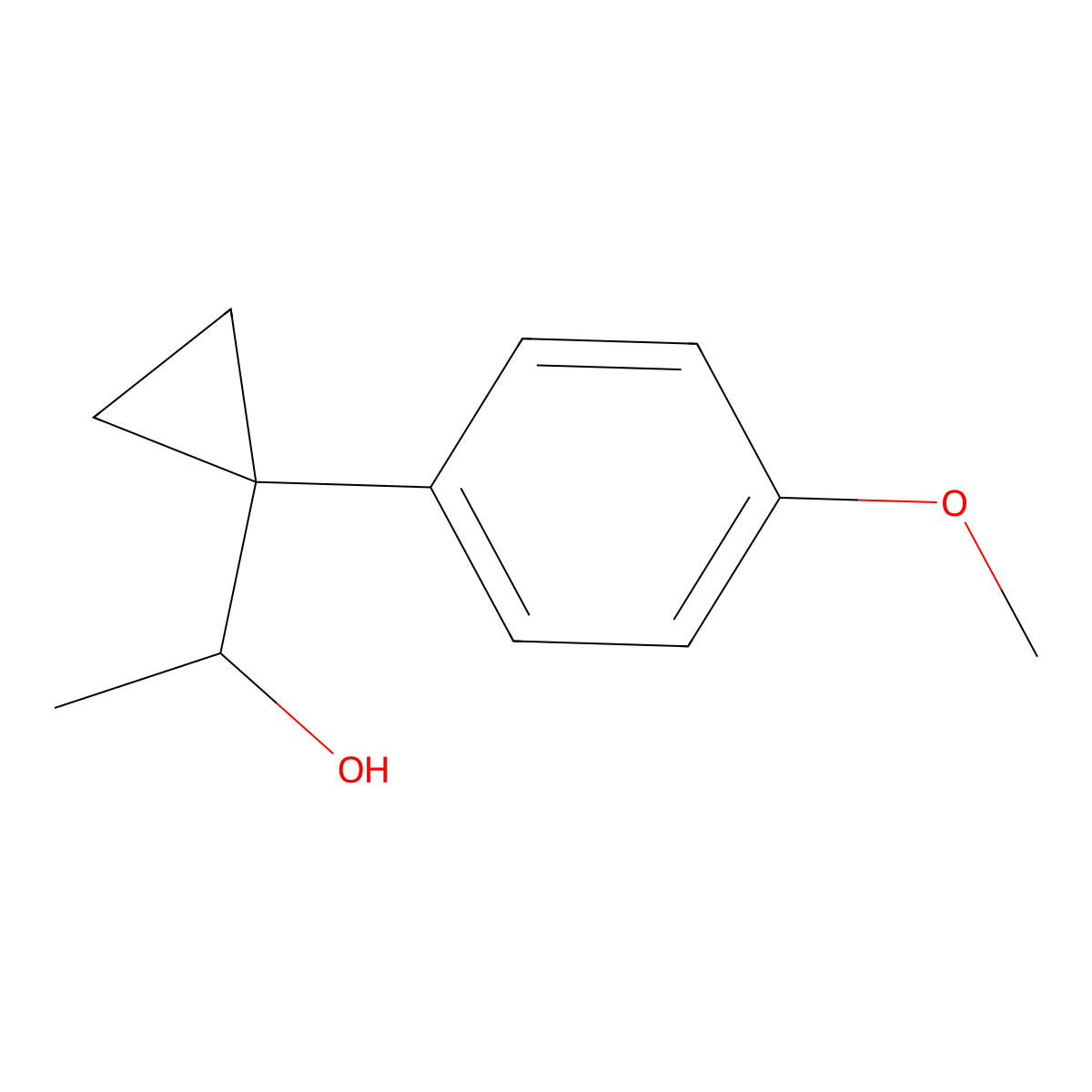 1-[1-(4-Methoxyphenyl)cyclopropyl]ethan-1-ol molecular structure, CAS 1379341-79-3