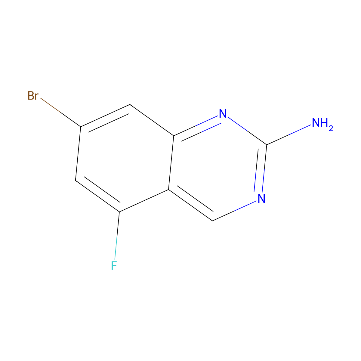 7-Bromo-5-fluoroquinazolin-2-amine molecular structure, CAS 1379341-83-9