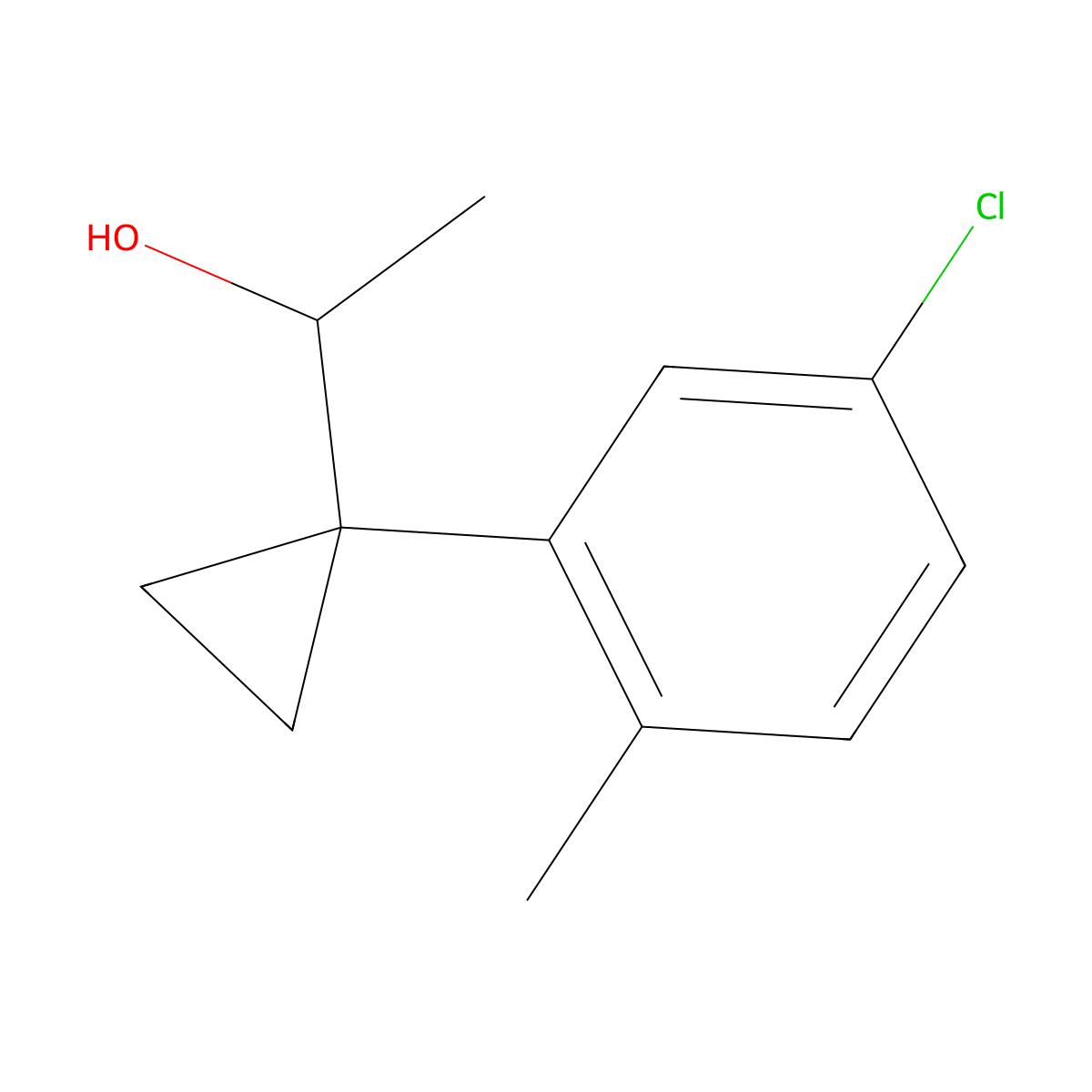 1-[1-(5-Chloro-2-methylphenyl)cyclopropyl]ethan-1-ol molecular structure, CAS 1379341-84-0
