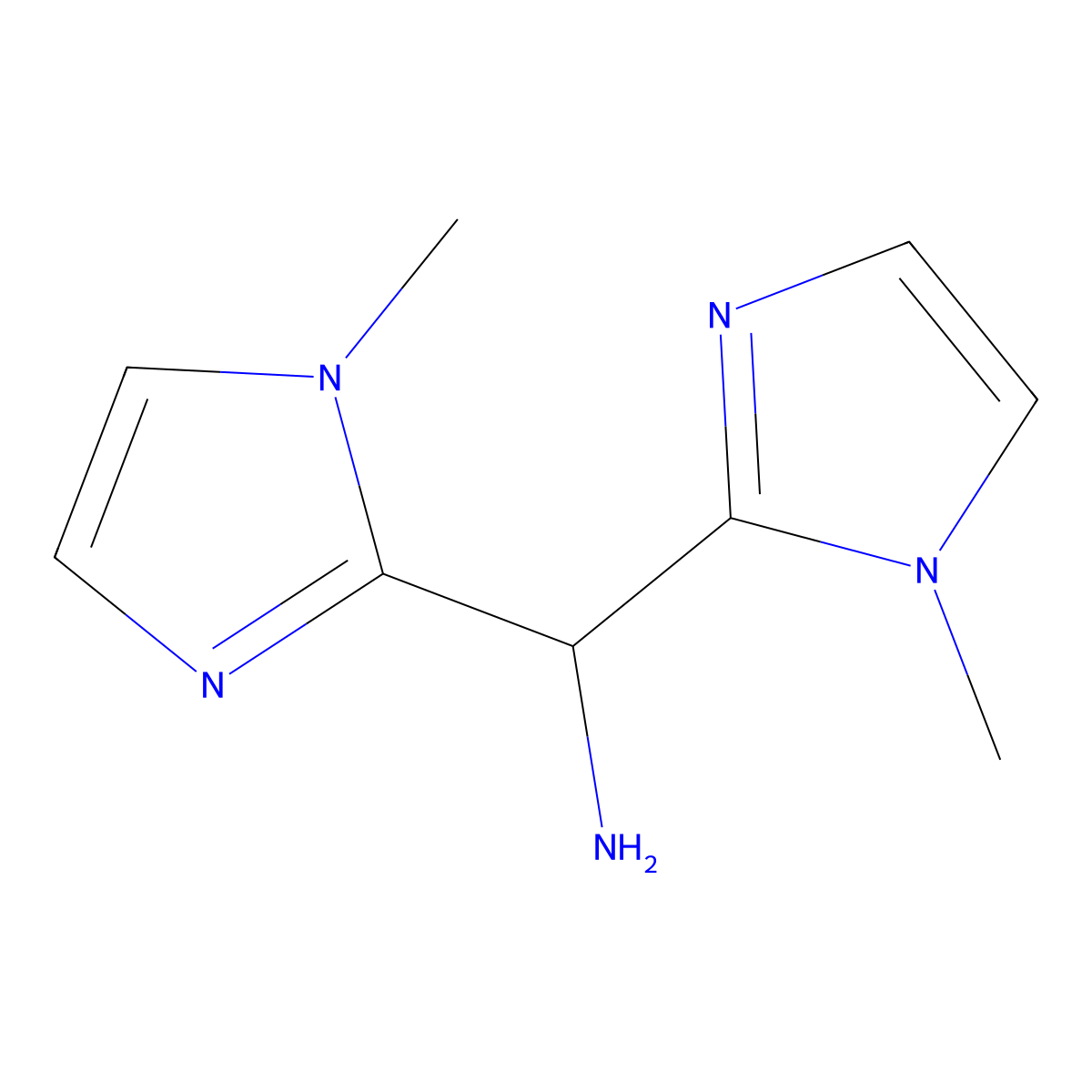 1,1-bis(1-methyl-1H-imidazol-2-yl)methanamine molecular structure, CAS 1379341-87-3