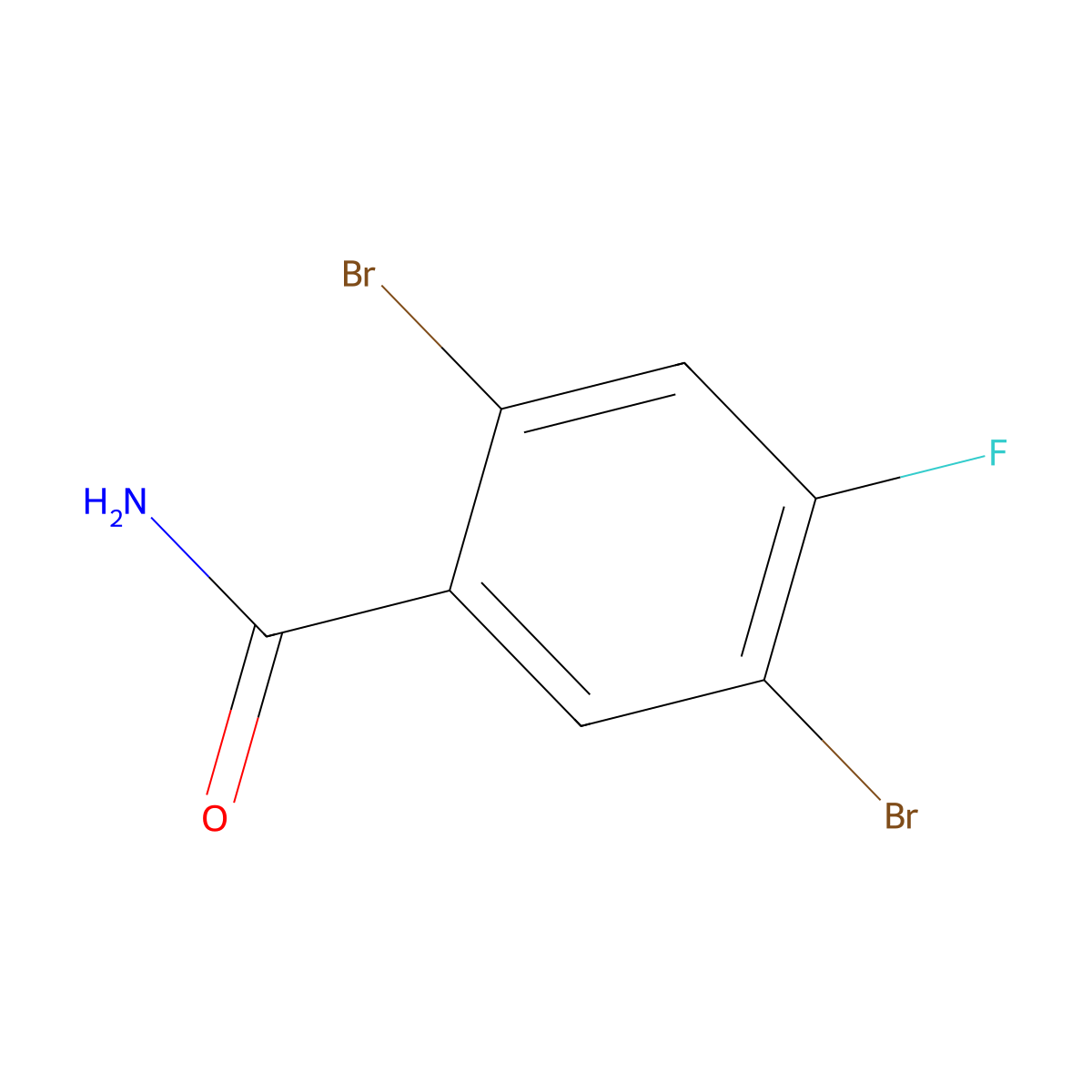 2,5-Dibromo-4-fluorobenzamide molecular structure, CAS 1379342-04-7