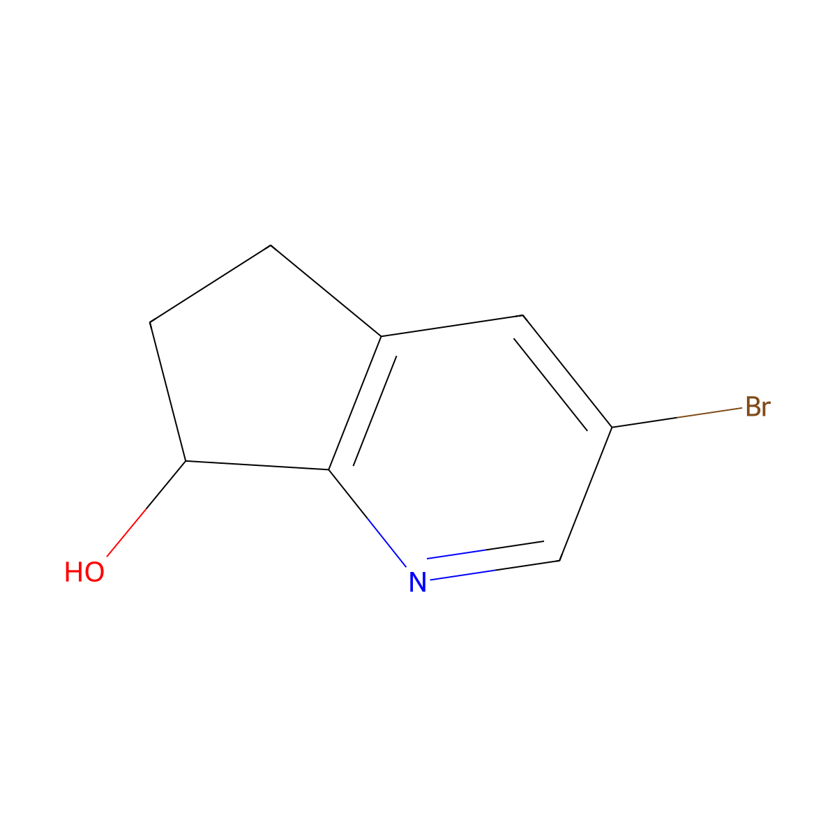 3-bromo-5H,6H,7H-cyclopenta(b)pyridin-7-ol molecular structure, CAS 1379342-51-4