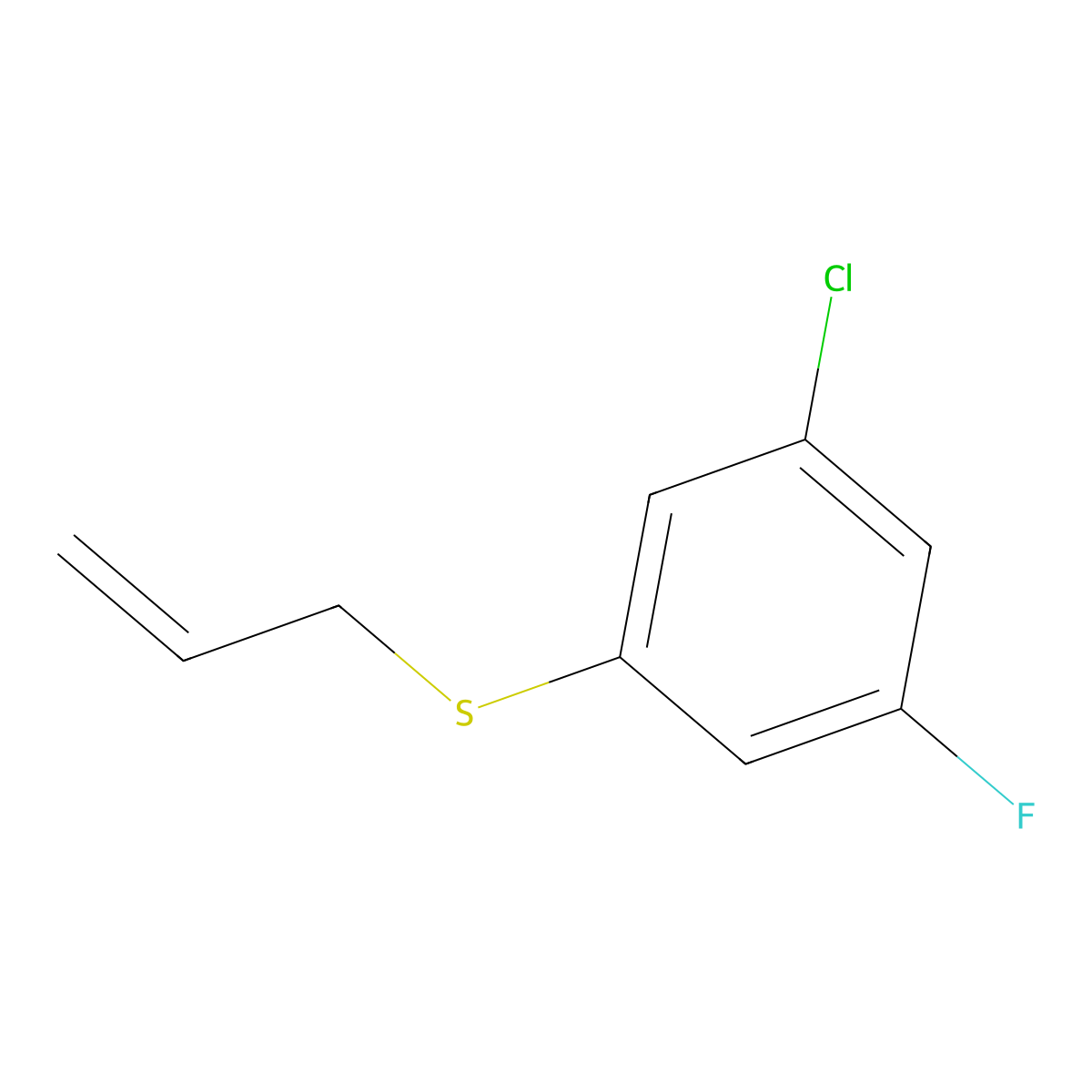 1-Allylsulfanyl-3-chloro-5-fluorobenzene molecular structure, CAS 1379342-76-3