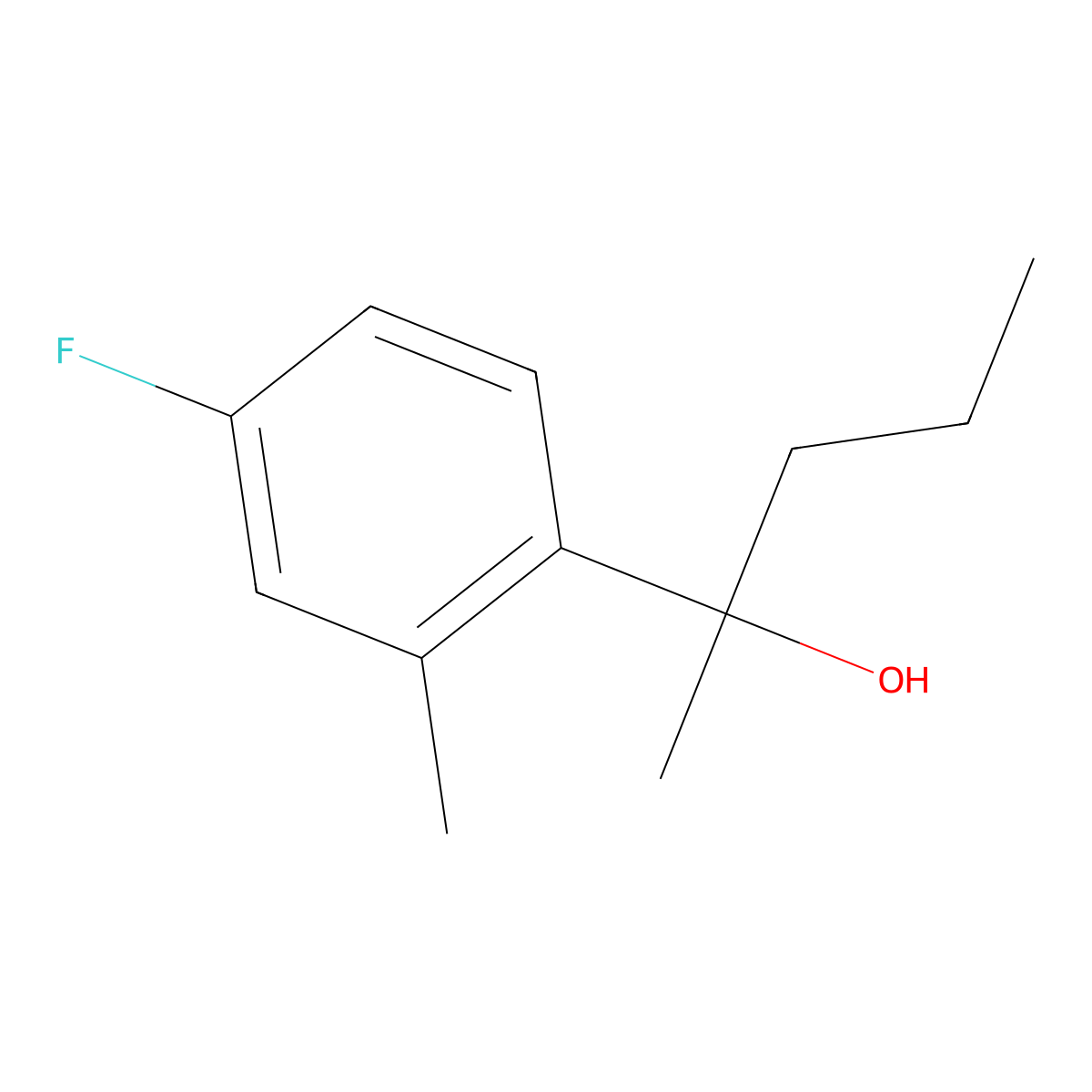 2-(4-Fluoro-2-methylphenyl)-2-pentanol molecular structure, CAS 1379342-79-6
