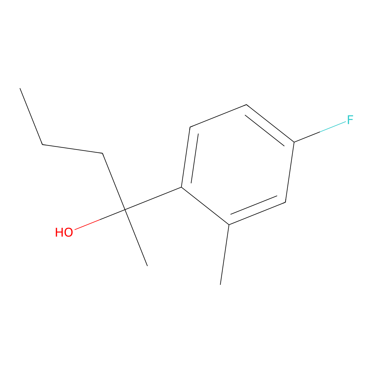 2-(4-Fluoro-2-methylphenyl)-2-pentanol molecular structure, CAS 1379342-79-6