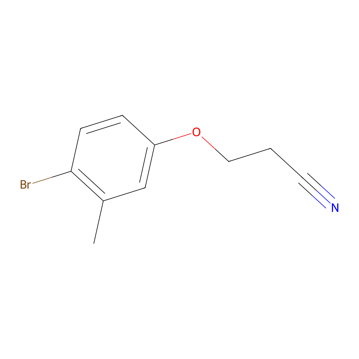 3-(4-Bromo-3-methyl-phenoxy)propanenitrile molecular structure, CAS 1379342-90-1