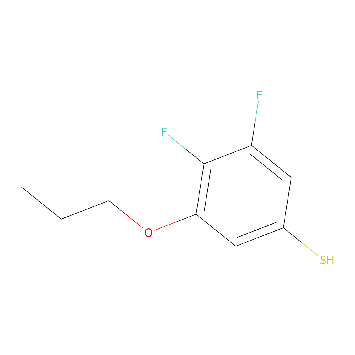 3,4-Difluoro-5-propoxybenzenethiol molecular structure, CAS 1379342-91-2