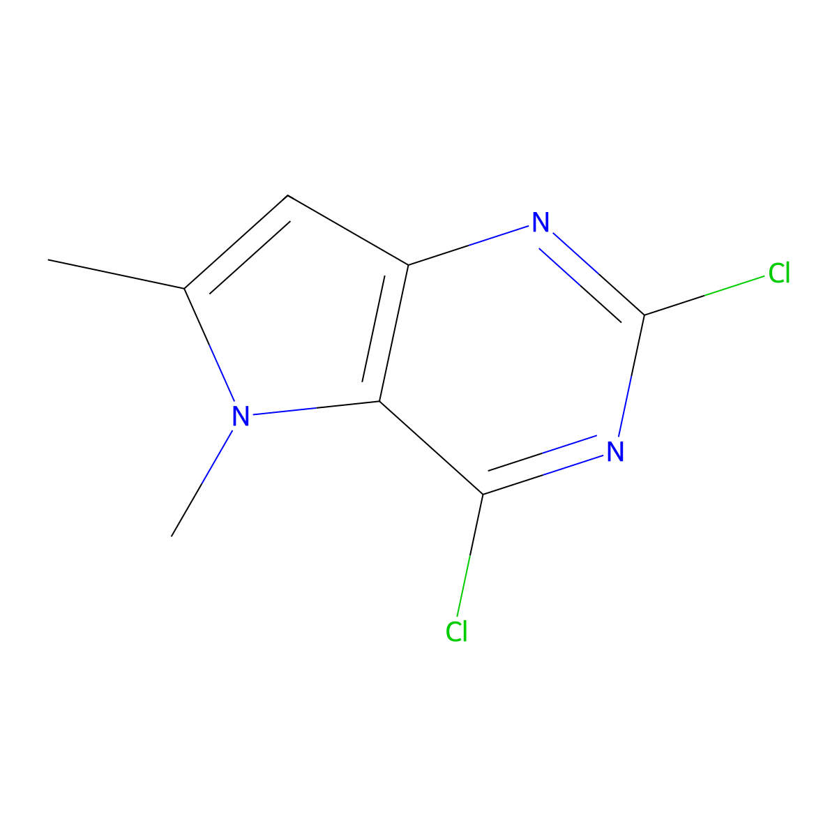 2,4-dichloro-5,6-dimethyl-5H-pyrrolo(3,2-d)pyrimidine molecular structure, CAS 1379343-03-9