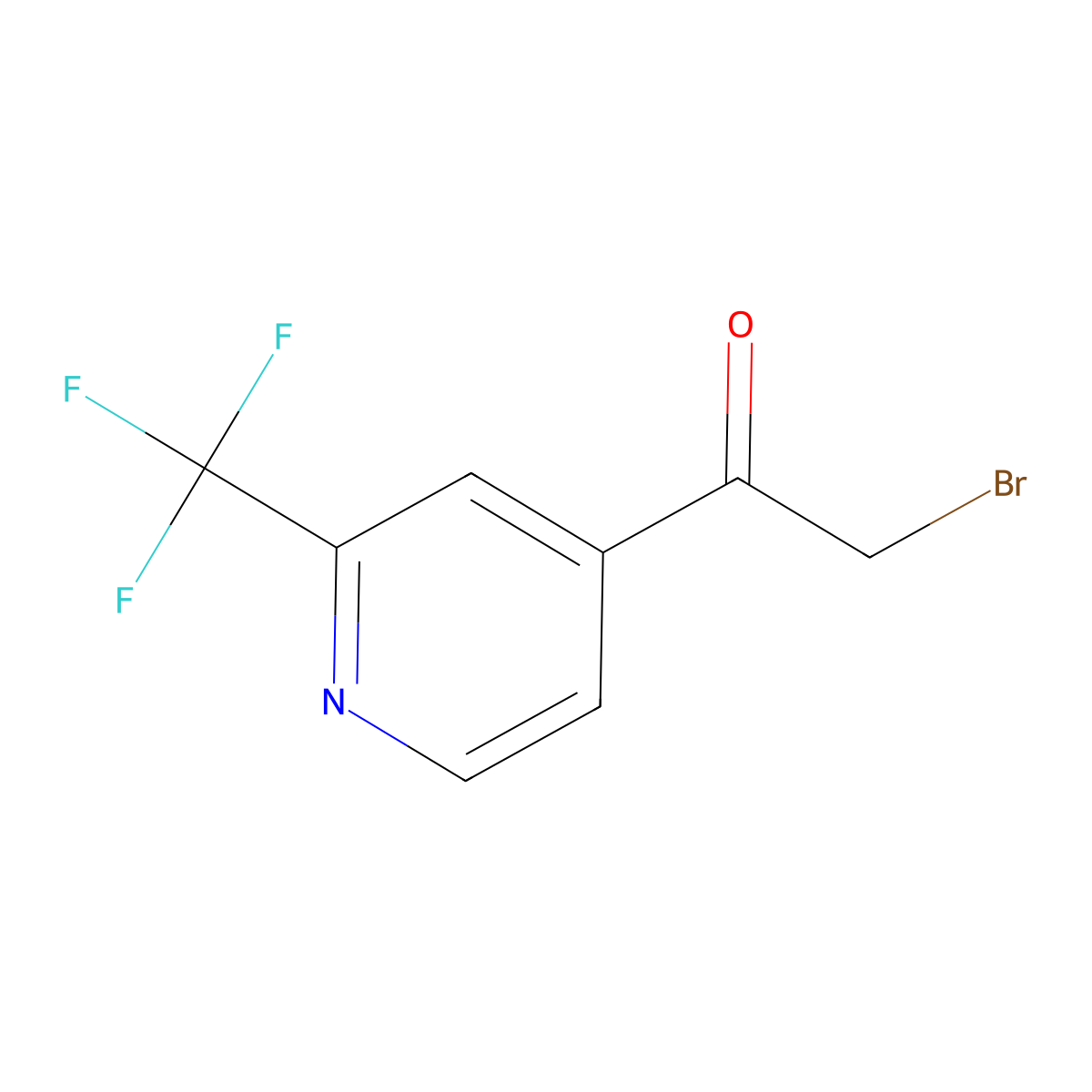 2-Bromo-1-(2-(trifluoromethyl)pyridin-4-YL)ethanone molecular structure, CAS 1379343-70-0