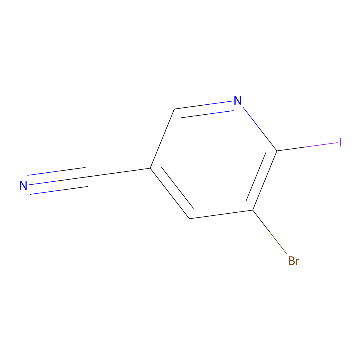 5-Bromo-6-iodonicotinonitrile molecular structure, CAS 1379343-78-8
