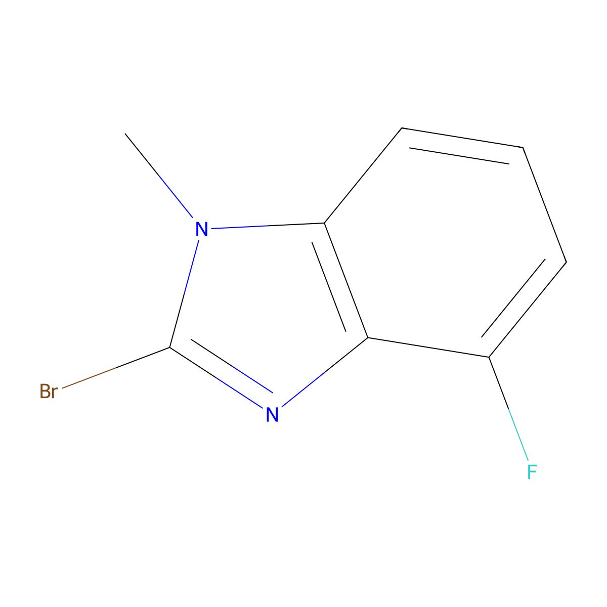 2-Bromo-4-fluoro-1-methyl-1H-benzo[d]imidazole molecular structure, CAS 1379344-22-5