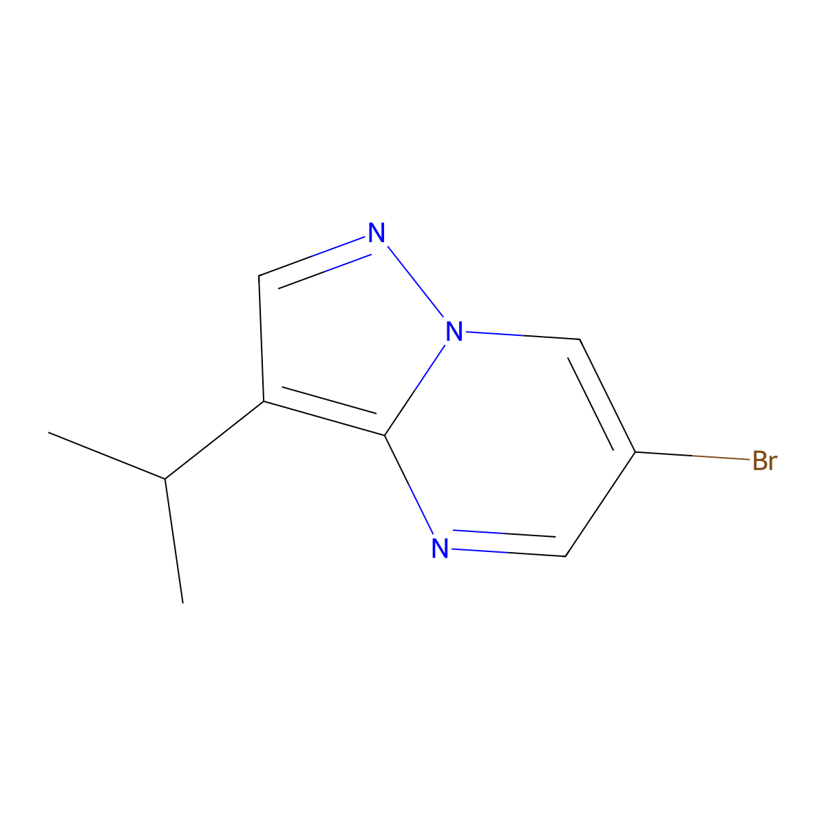 6-Bromo-3-isopropylpyrazolo[1,5-a]pyrimidine molecular structure, CAS 1379344-54-3