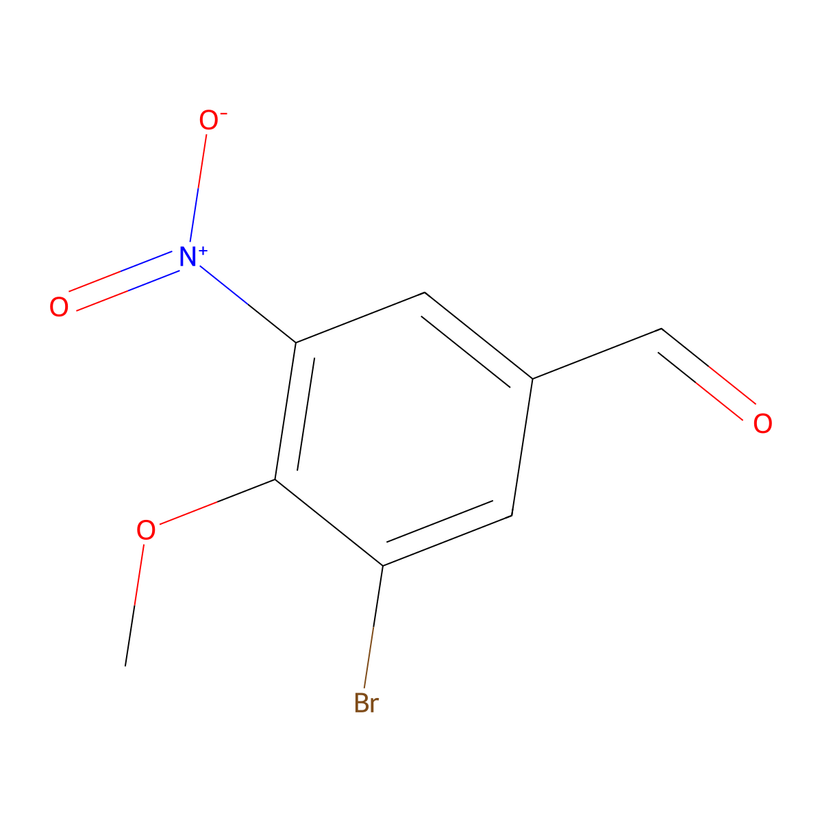 3-Bromo-4-methoxy-5-nitrobenzaldehyde molecular structure, CAS 1379344-63-4
