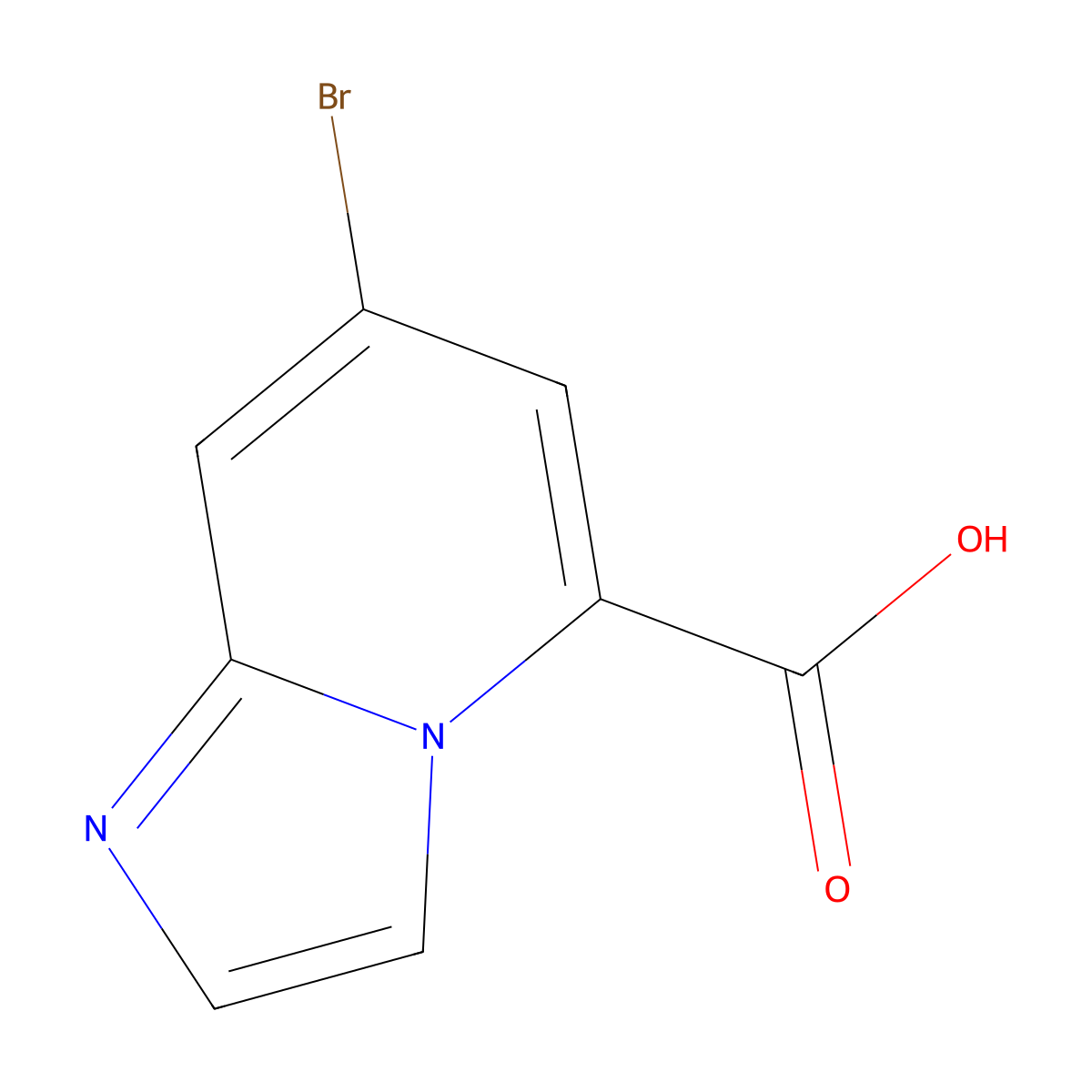 7-Bromoimidazo[1,2-a]pyridine-5-carboxylic acid molecular structure, CAS 1379344-69-0