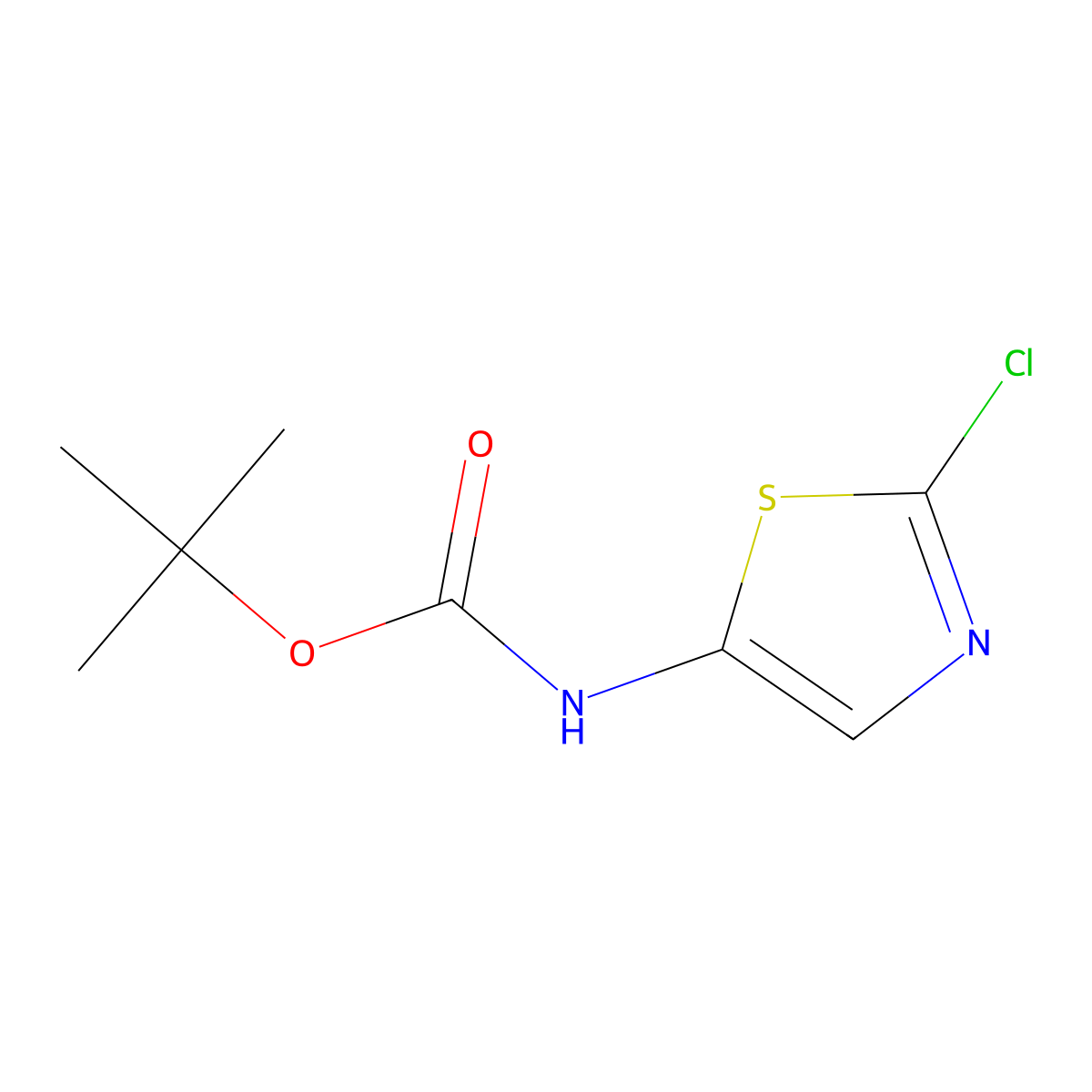 tert-butyl N-(2-chloro-1,3-thiazol-5-yl)carbamate molecular structure, CAS 1379344-91-8