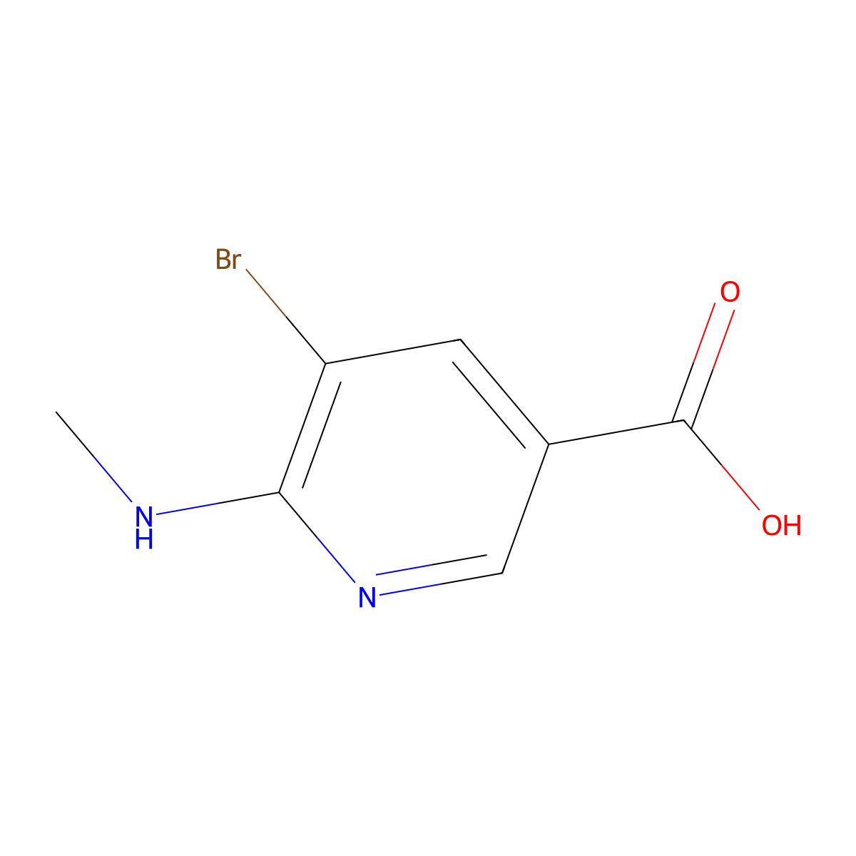 5-Bromo-6-methylamino-nicotinic acid molecular structure, CAS 1379345-21-7